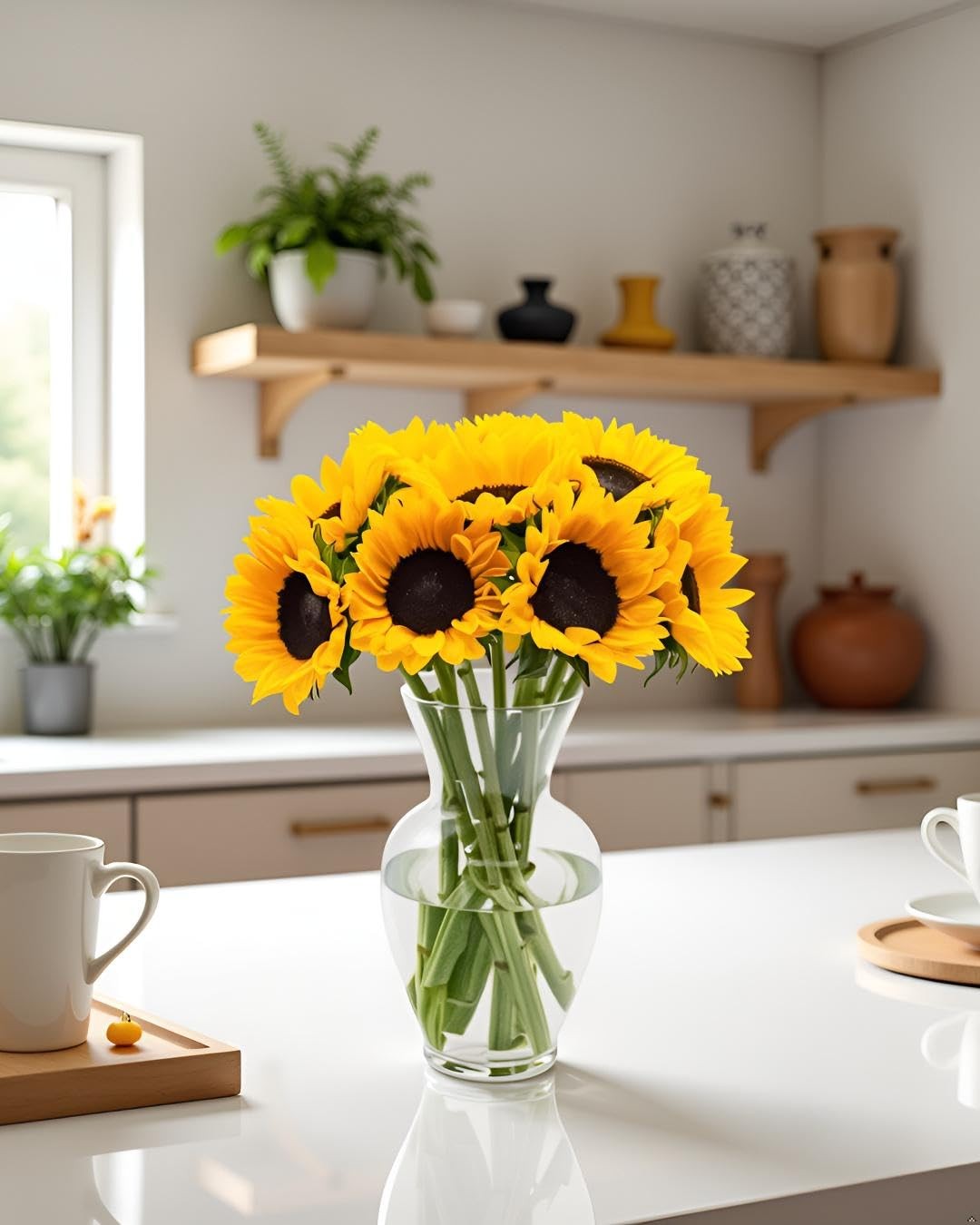 10 Stem Yellow Sunflower Bouquet Fresh Cut Flower Arrangement Home Decor Gift