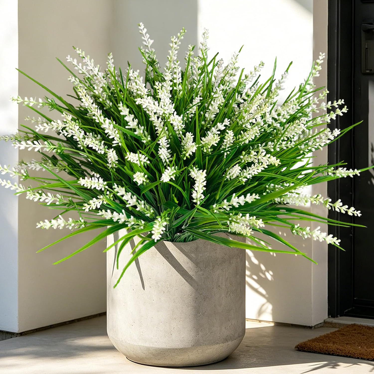 20Pcs Fake Plants Artificial Flowers Monkey Grass for Outdoors，Uv Resistant Real