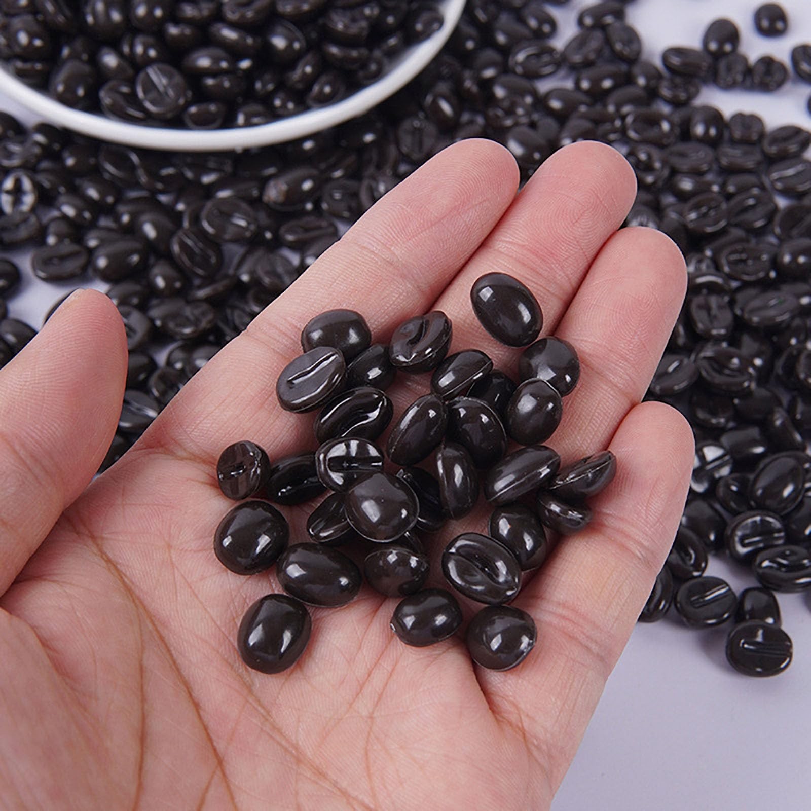 Faux Coffee Beans, 200g (600 Pcs) Simulation Mini Resin Artificial Coffee Bea…