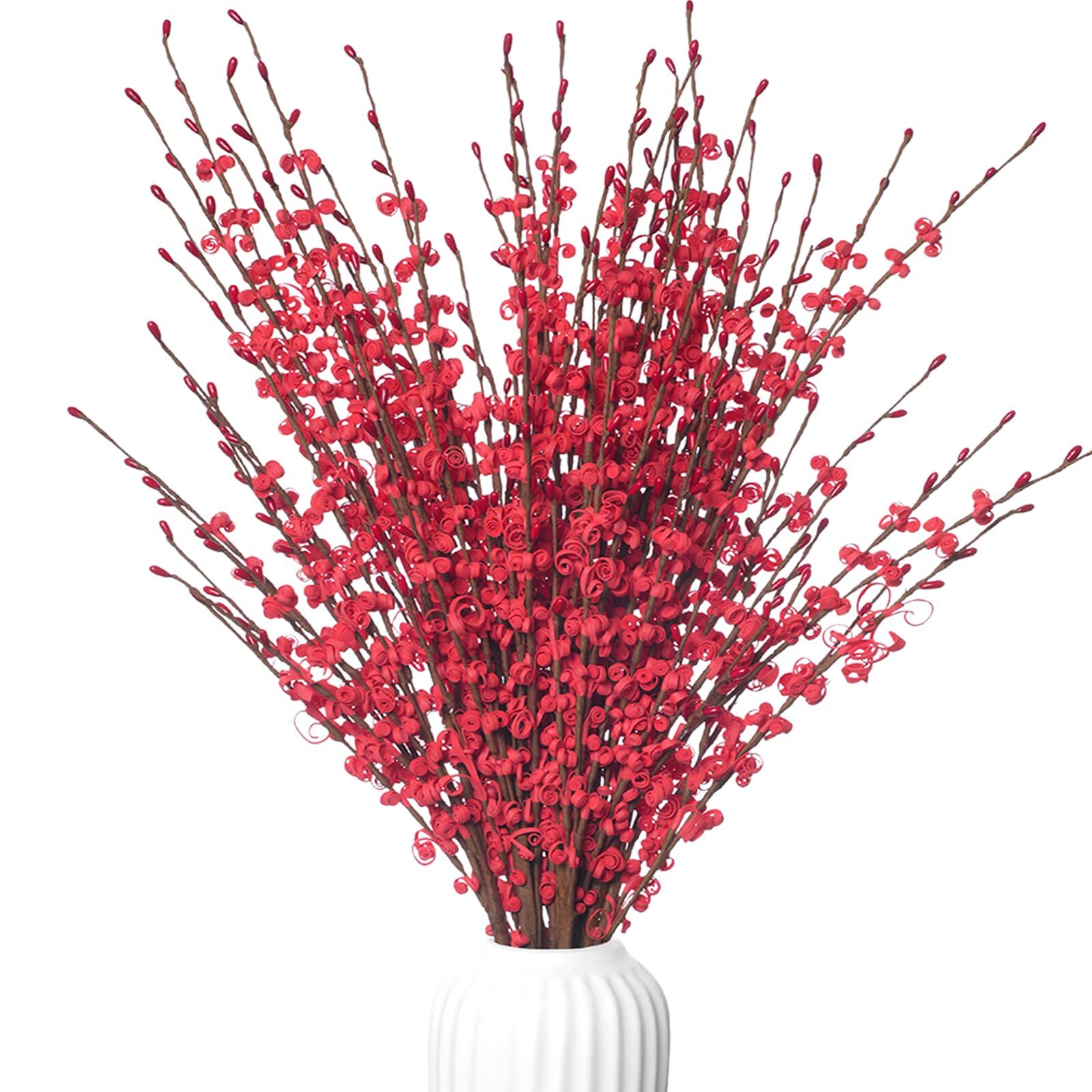 29.5″ Long Stem Valentines Day Jasmine Flowers With Mini Berry 5pcs Red Flowers