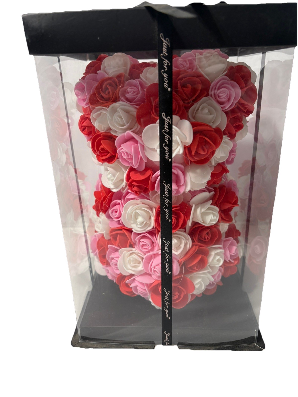 Artificial Flower Eternal Rose Teddy Bear for Mom Mother’s Day Birthday Pink