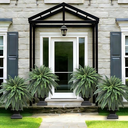 Artificial Boston Fern 2 Set 48Inch Large Fake Ferns for Outdoors 48″ 2pcs
