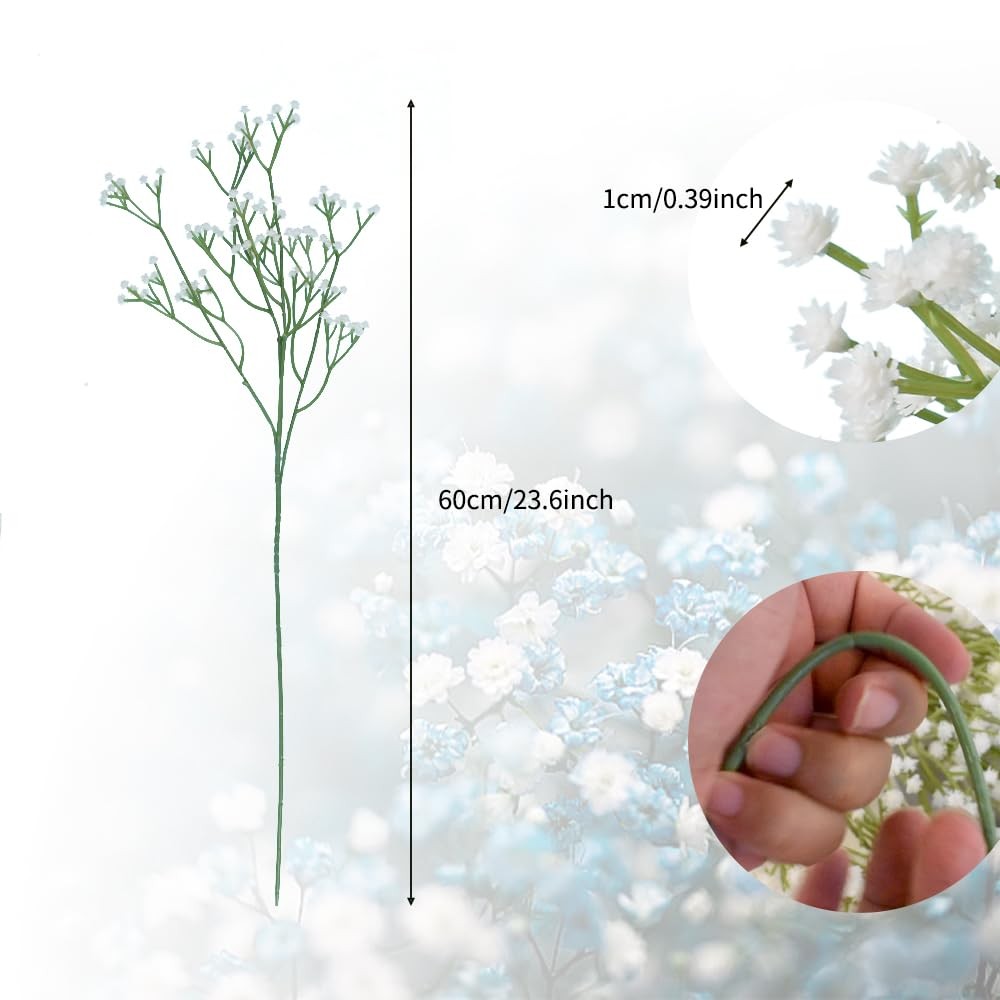 White Artificial Baby’s Breath 6 PCS Real Touch Gypsophila Flower Bouquets