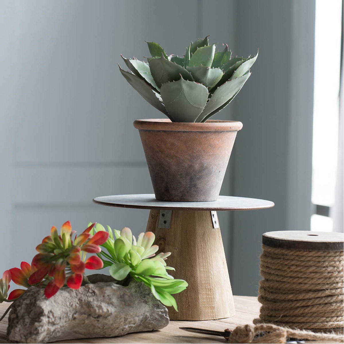 A&B Home F2638 Potted Plush Cactus Green Floral Décor