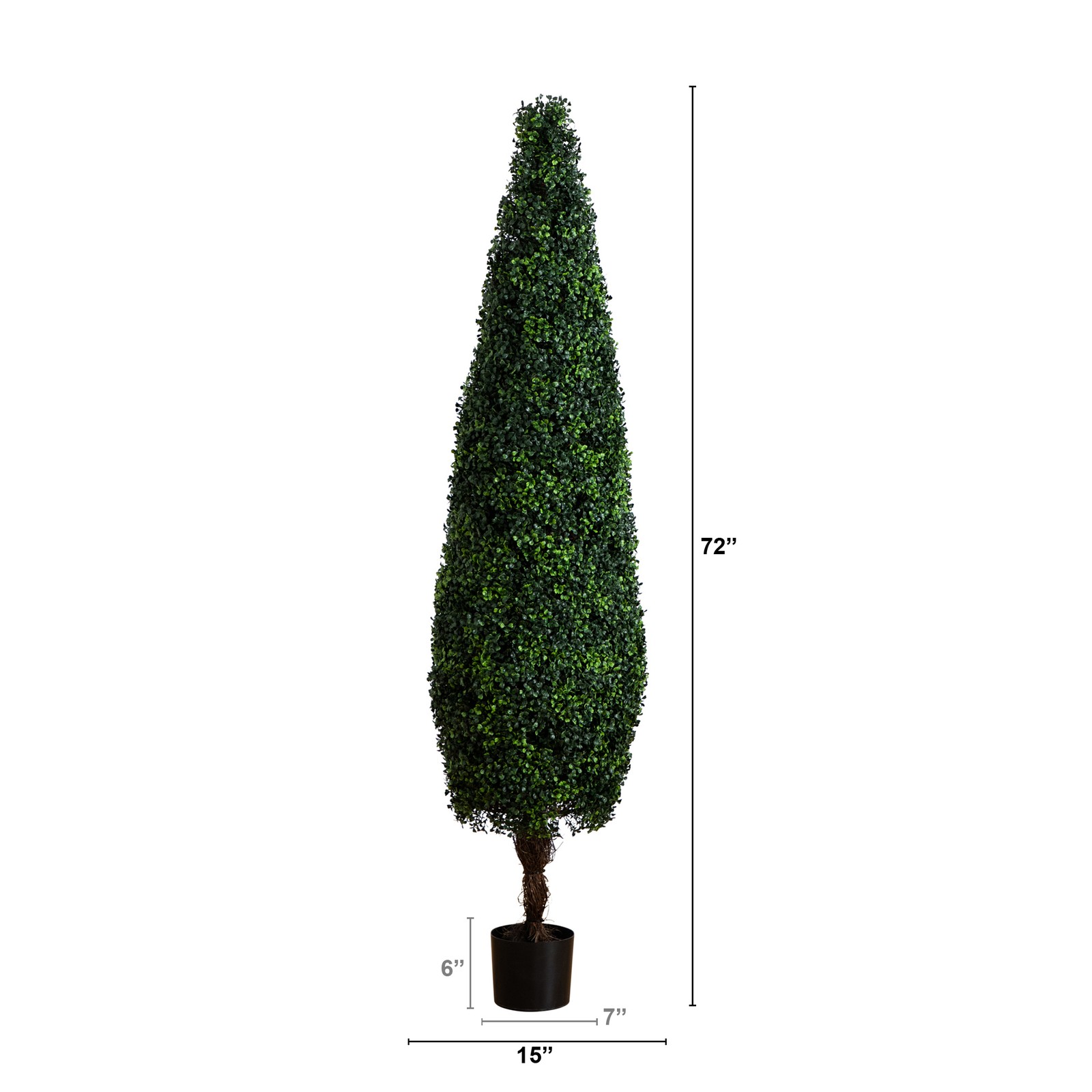 Nearly Natural 6ft UV Resistant Artificial Boxwood Topiary Cone Tree