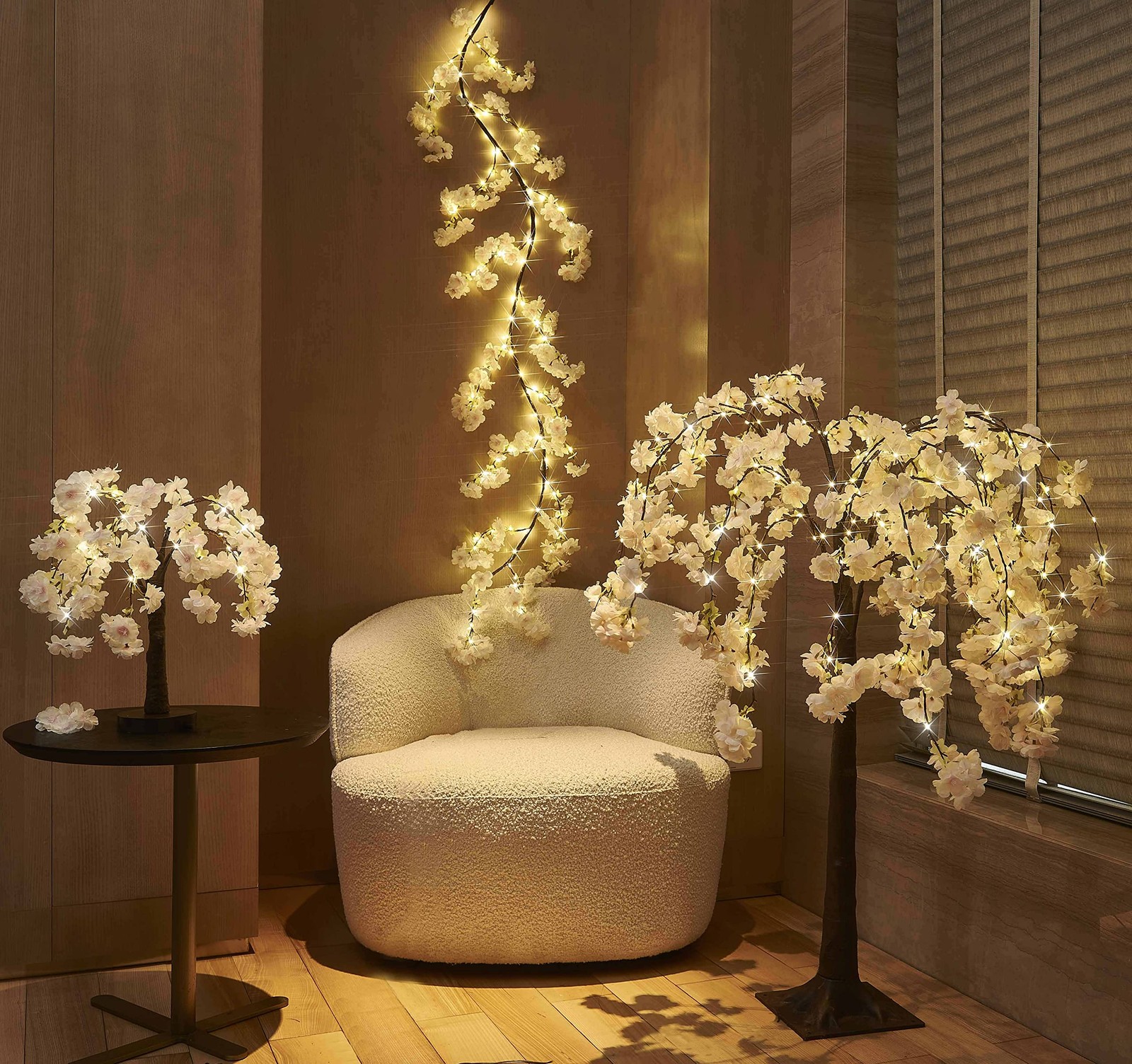 LITBLOOM Lighted Cherry Blossom Tree Pink 18IN 40 LED with Timer Artificial T…