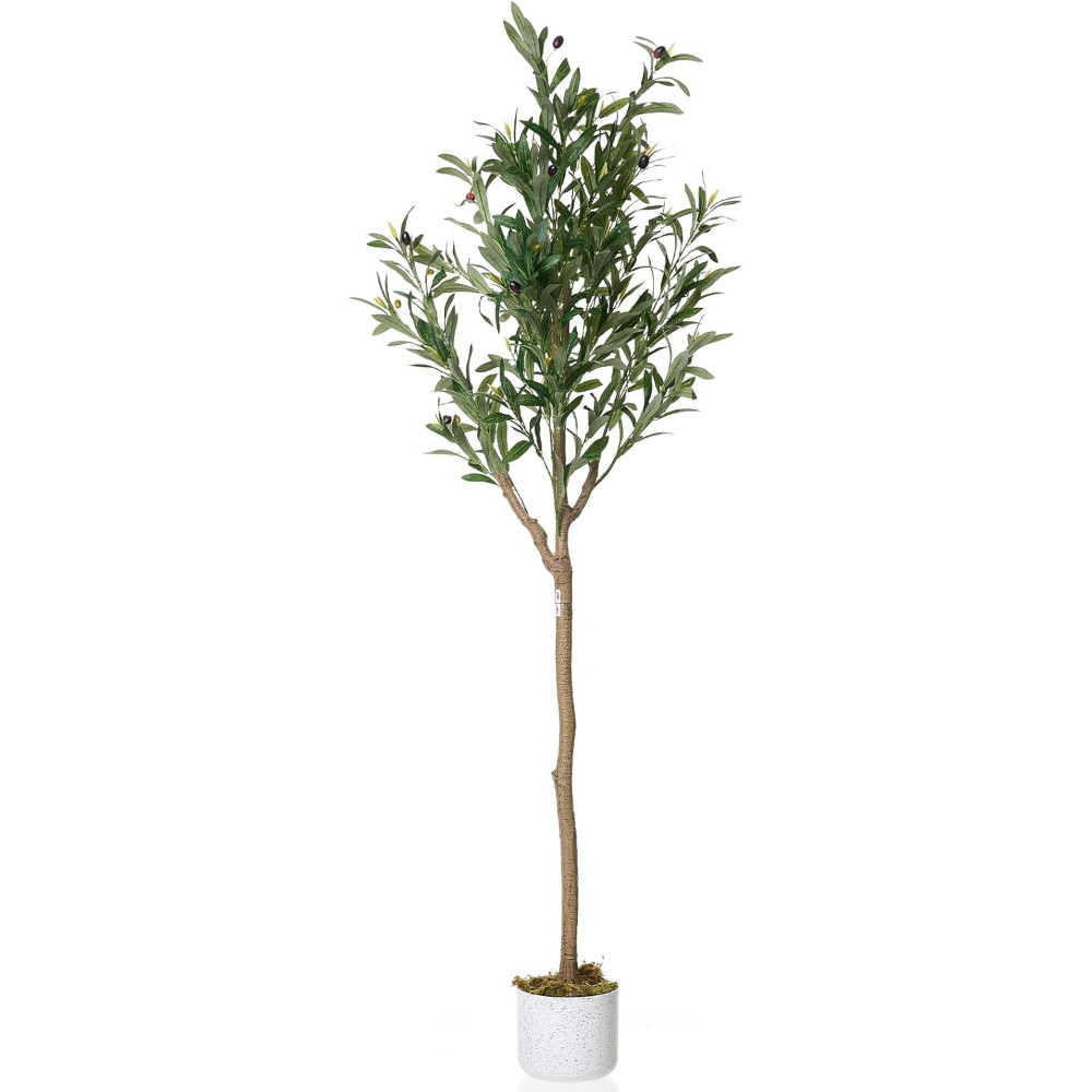 Tall Faux Olive Tree in Pot 150cm Artificial Plant with Realistic Fruit for Gift