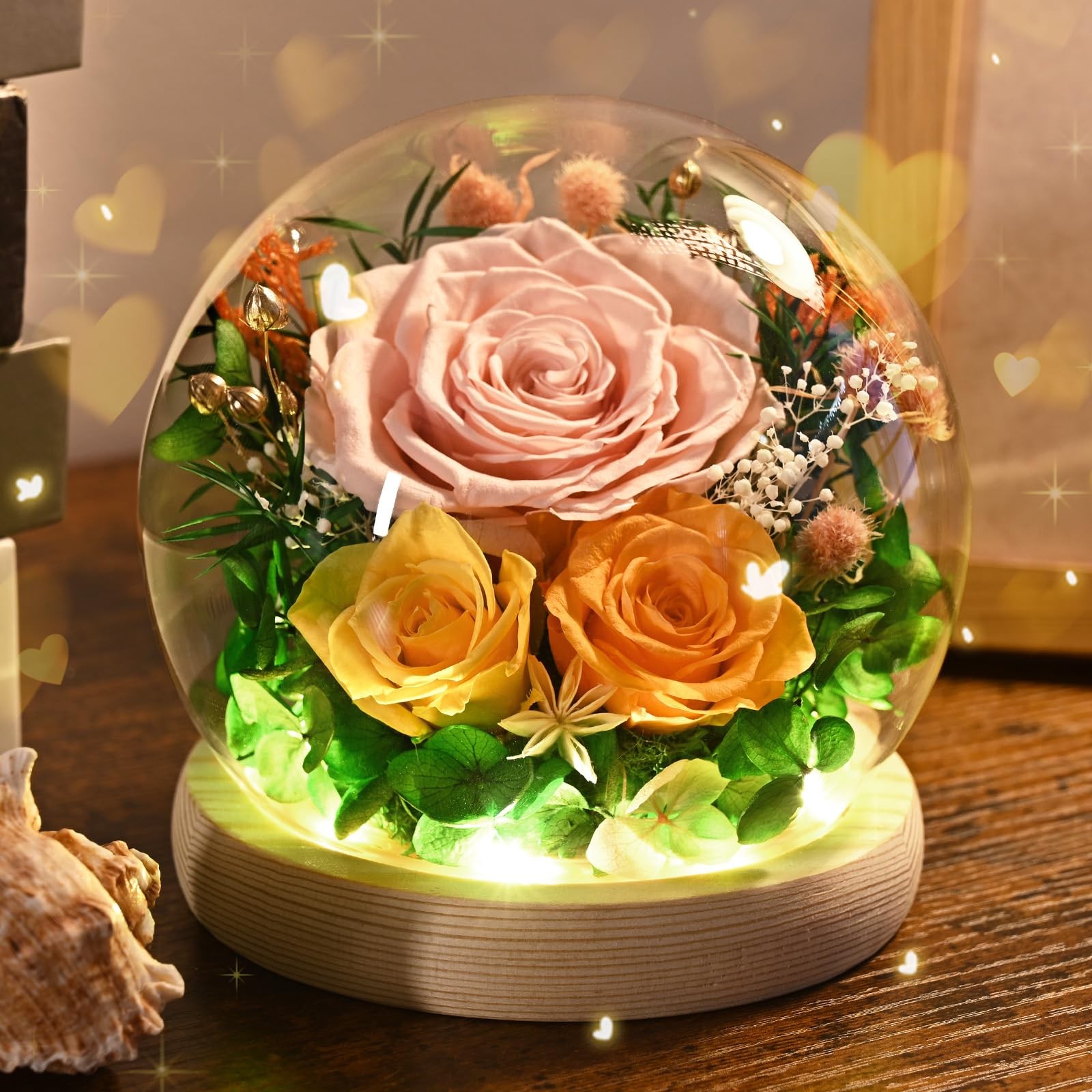 Flowers for Delivery , Forever Fresh Preserved Flowers in Glass Dome, Eternal…