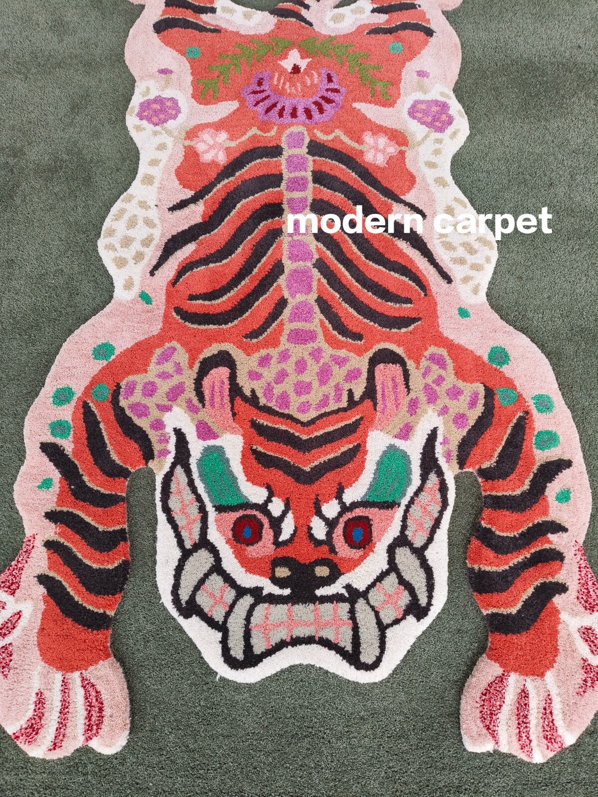 Tibetan Tiger Rugs 3×5 Feet Handmade 100% Woolen Hand Tufted For Home Decoration