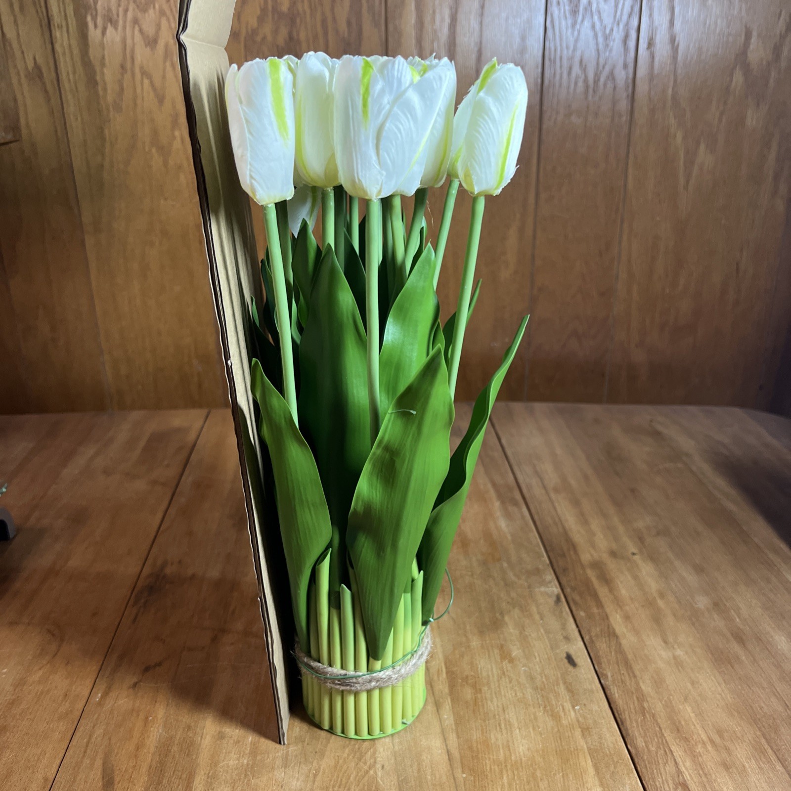 14.5″ Tulip Bundle in Ivory By Valerie Parr Hill, Set Of 2 New