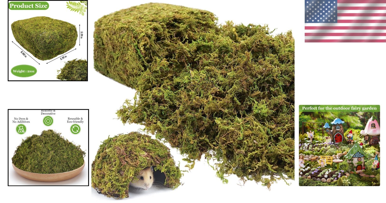 Soft and Textured 1.3LB Natural Moss for Fairy Gardens and Floral Displays