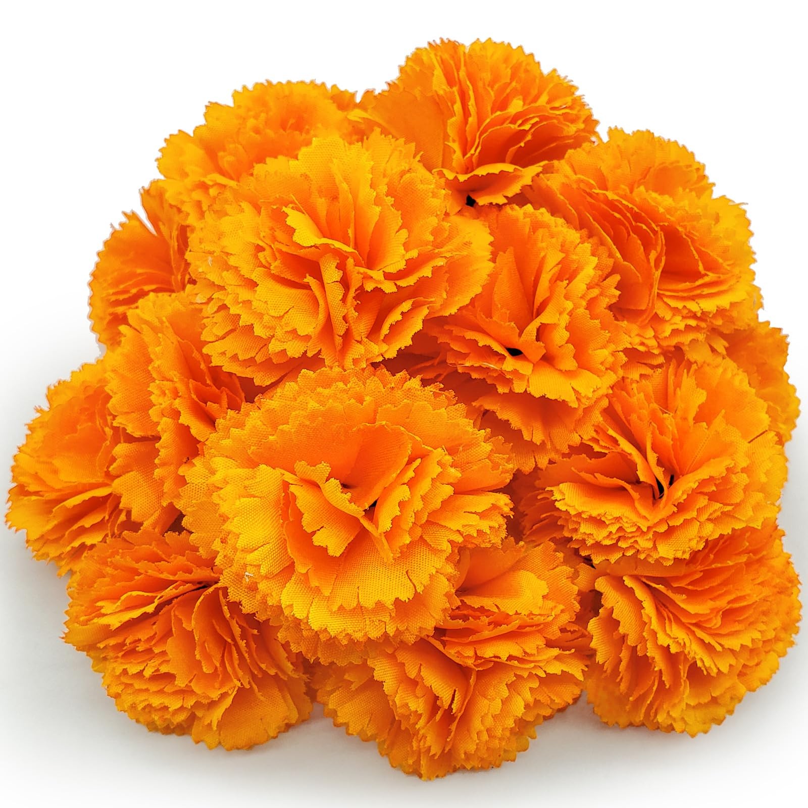 Marigold Flowers Artificial – 80 Premium Silk Flower Heads with 30 Stems for …
