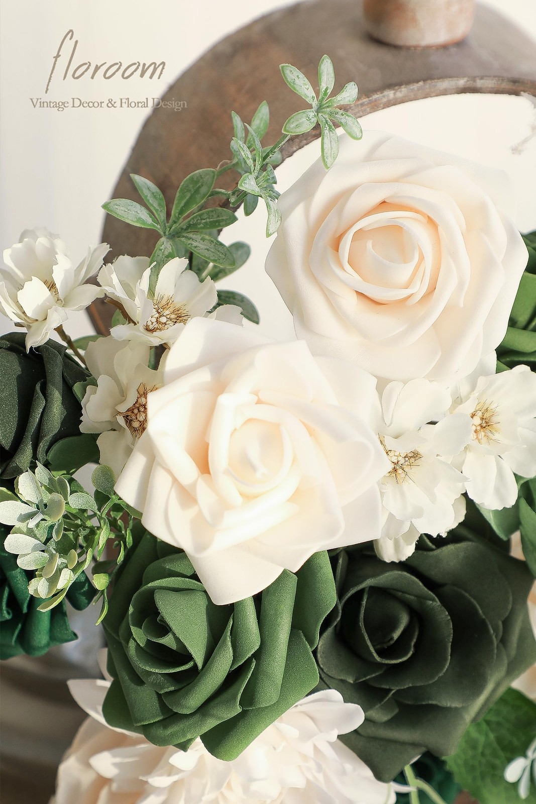 Olive Green Artificial Flowers Forest Green Fake Roses Peonies Dahlia Greener…