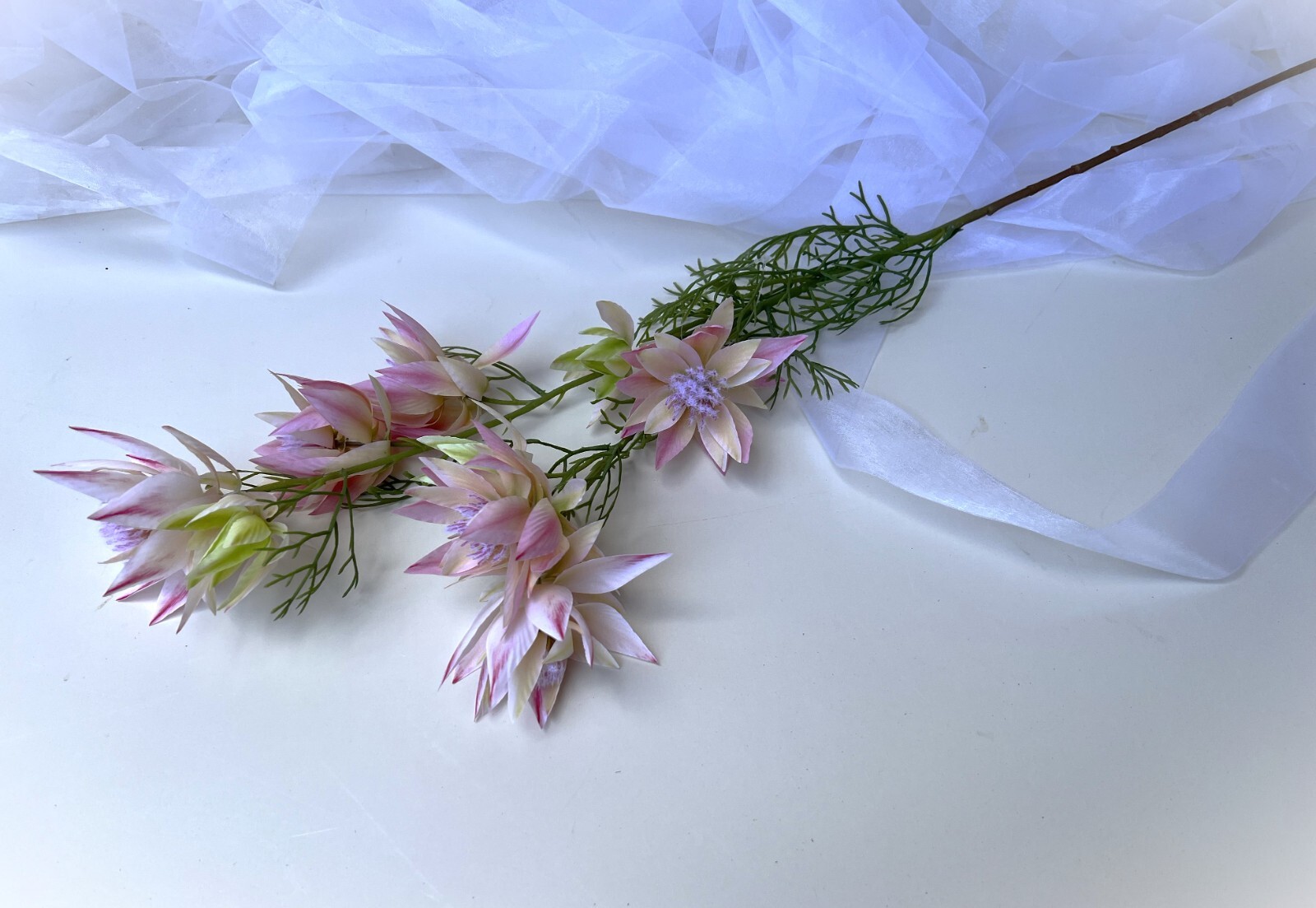 Australian Native Flowers Blushing Bride Flower Stem Pink Cream Faux Silk Stems