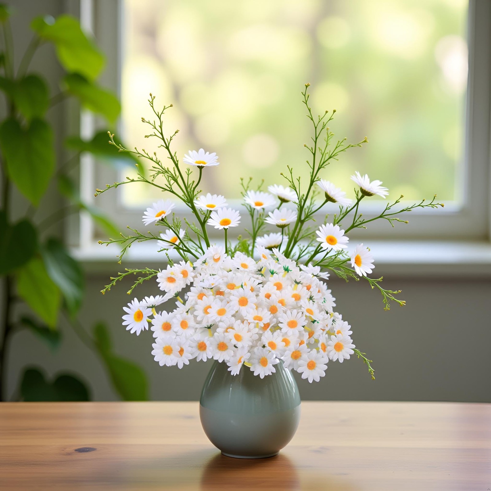 100Pcs White Artificial Daisy Heads, Silk Daisy Flower Heads, Artificial Gerb…
