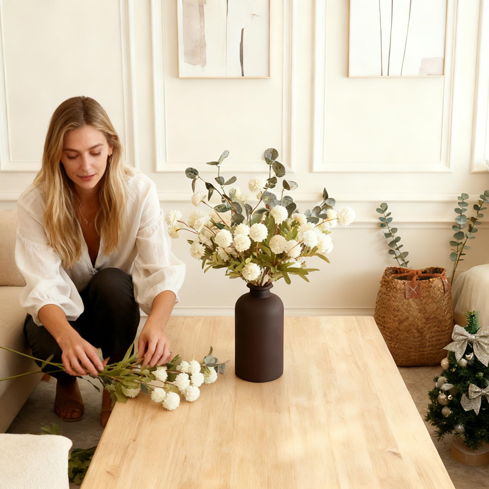 Artificial Petunia Arrangement,Weather Resistant Polyester, 12bundles Artific…