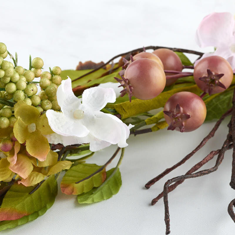 Set of 4 Artificial Hydrangea and Rosehip 29″ Floral Stems