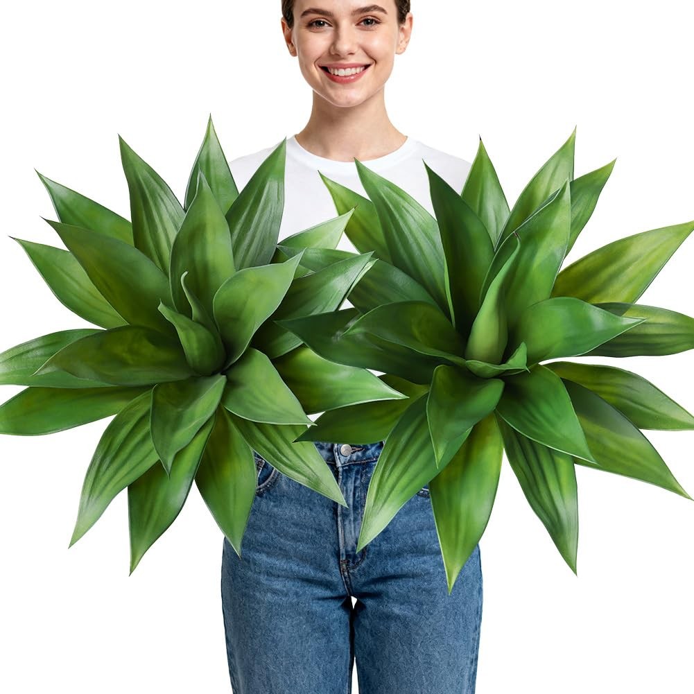 VeriNatural Artificial Agave Plant,23in Faux Plants Outdoor Decor,UV Resistant