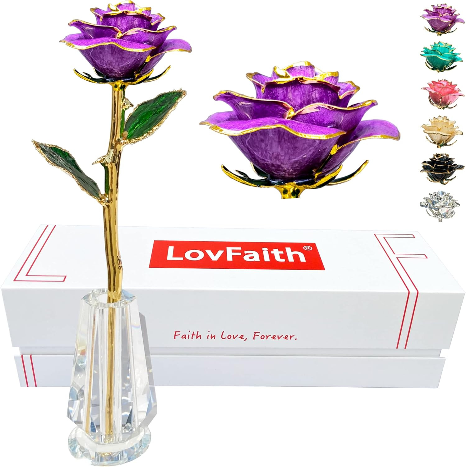 Valentine Gift Real Rose Dipped Thick Sterling Silver with Crystal Stand, Best 2