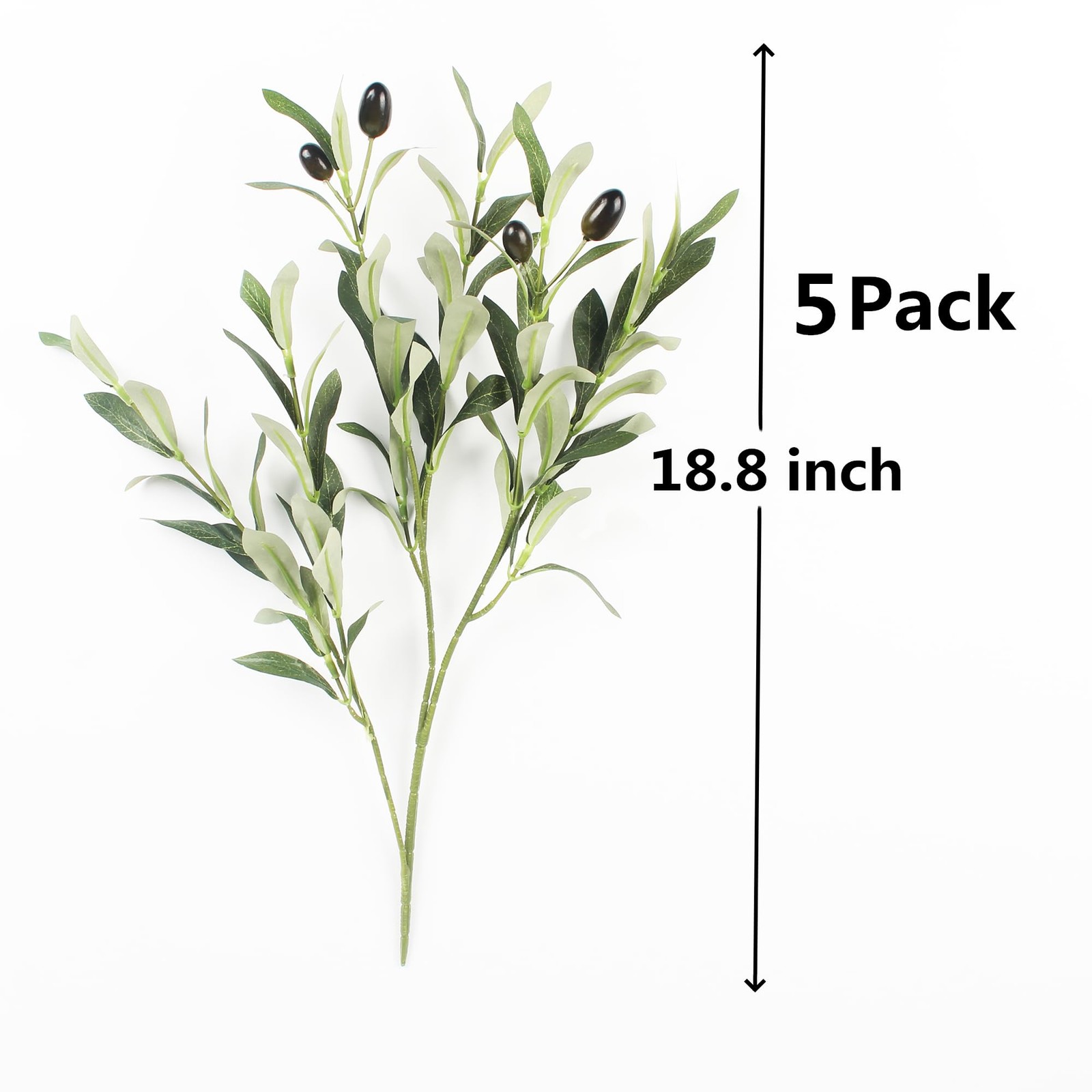 5 PCS 18.8 Inch Artificial Olive Plants Fake Silk Tree Faux Indoor Greenery