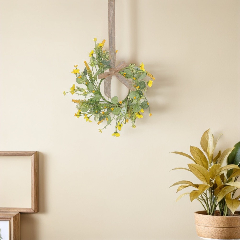 2Pcs Elegant Spring Garland Decoration with Faux Flowers for Home and Office