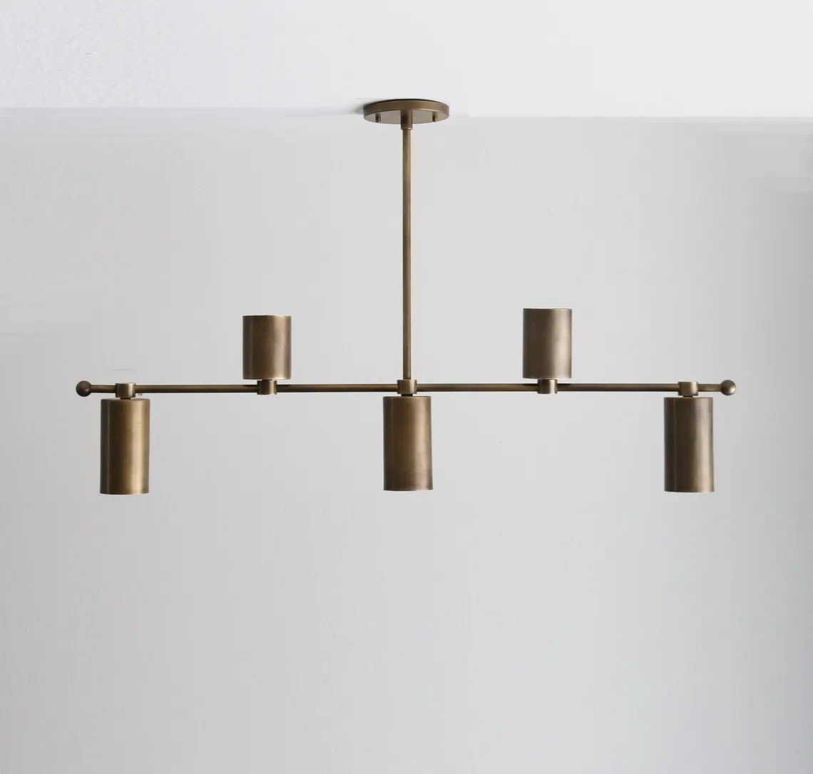 Industrial Style Chandelier, Brass Chandelier, Modern Brass Chandelier with Bras