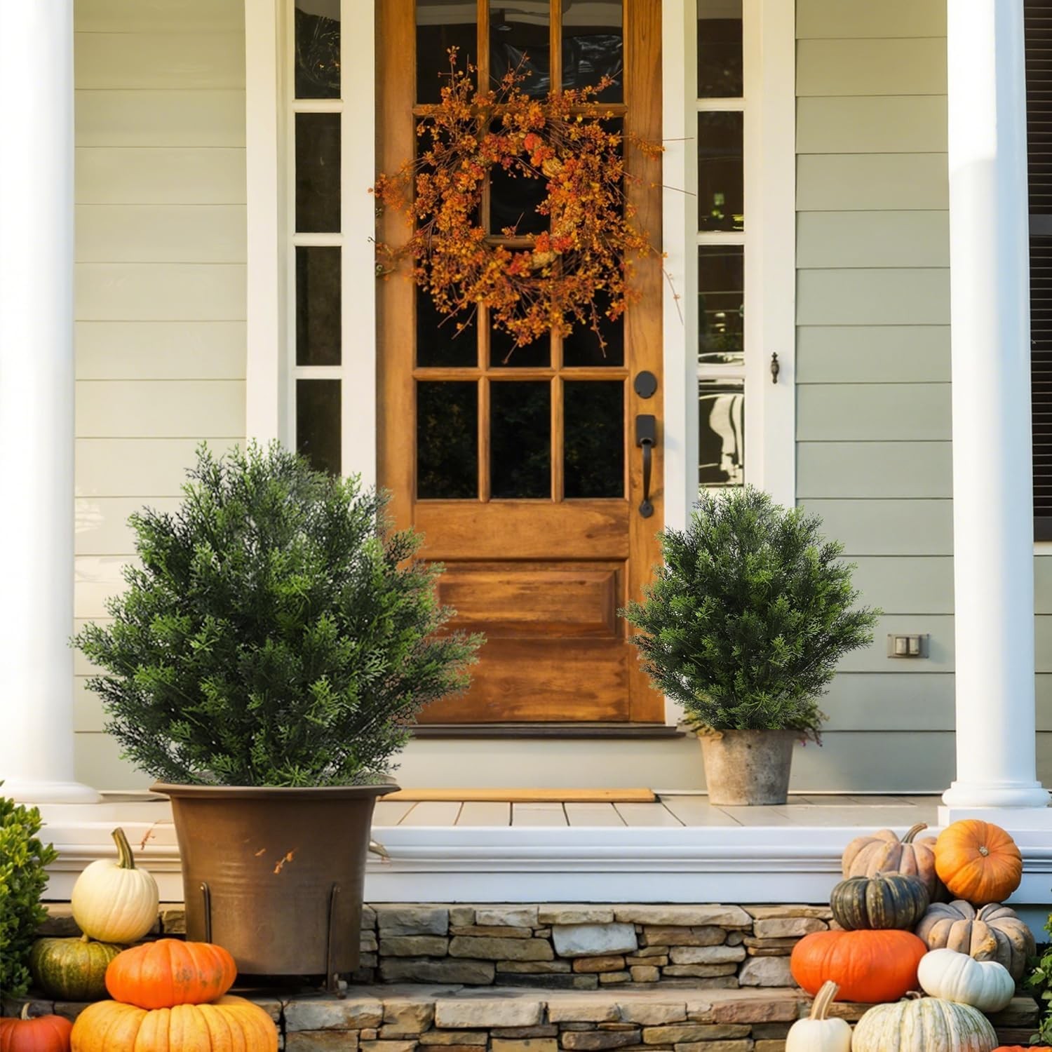 2 Pack 31 Inch Artificial Cedar Topiary
