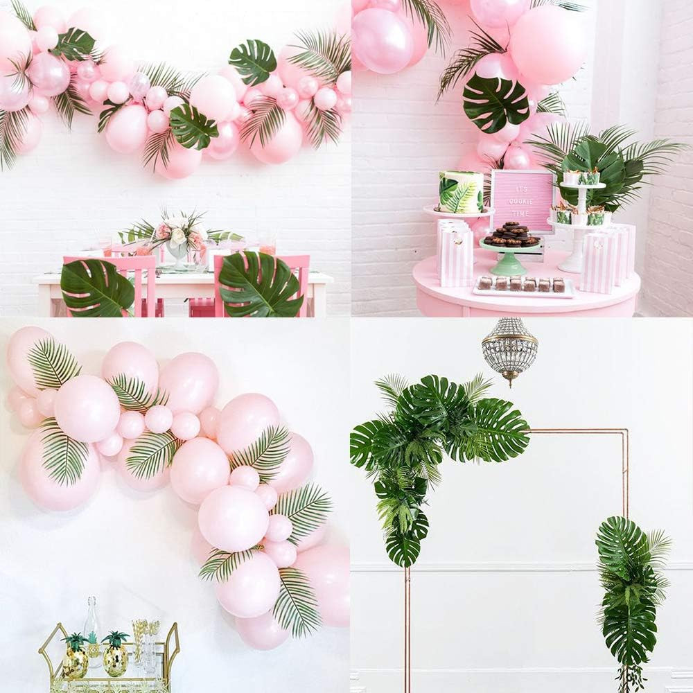 Artificial Areca Palm Leaves, 8 Pcs Faux Tropical Palm Tree Leaves Stems for Flo