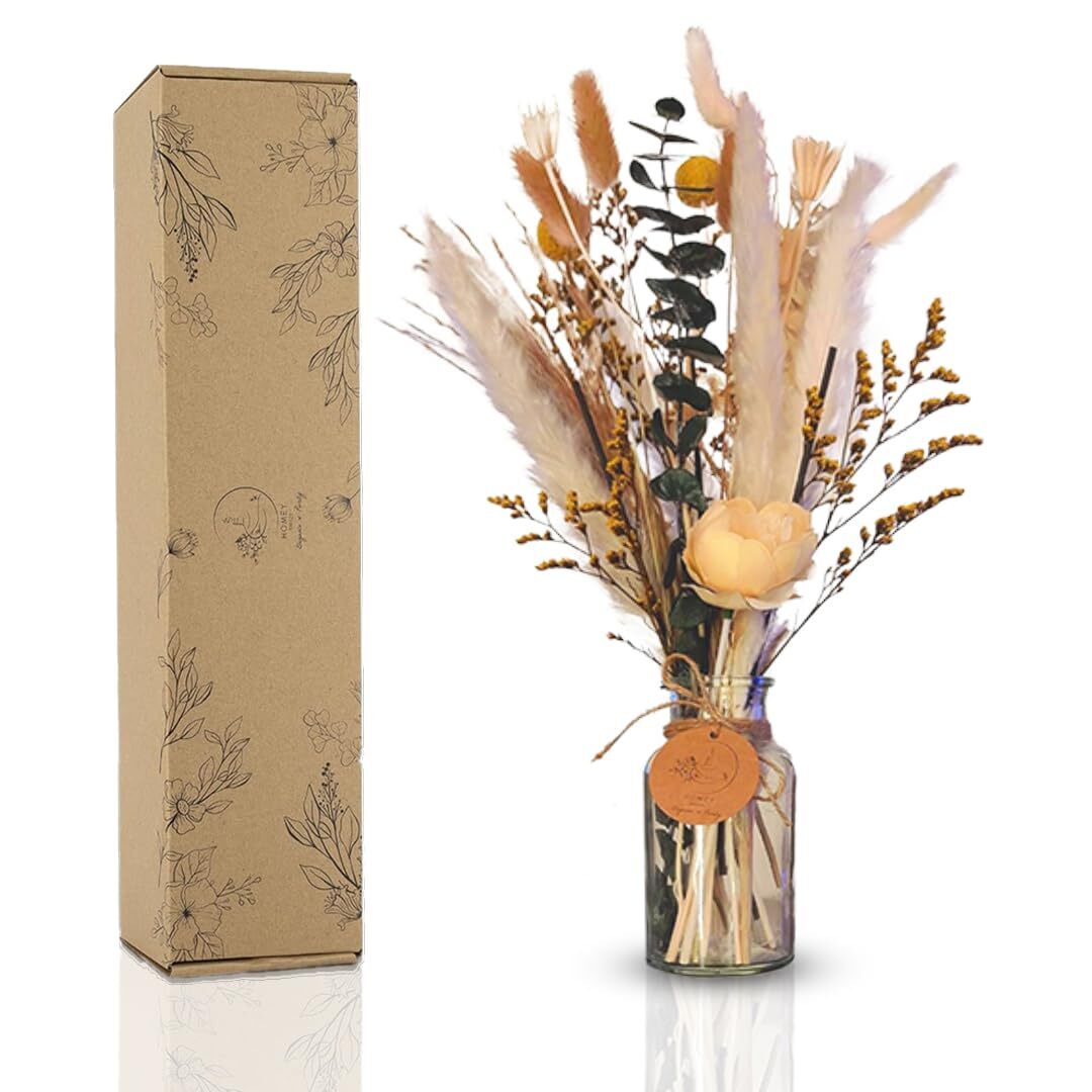 Dried Pampas Grass Decor 23 Pcs 10 Styles 15 Inch Vase Included Set