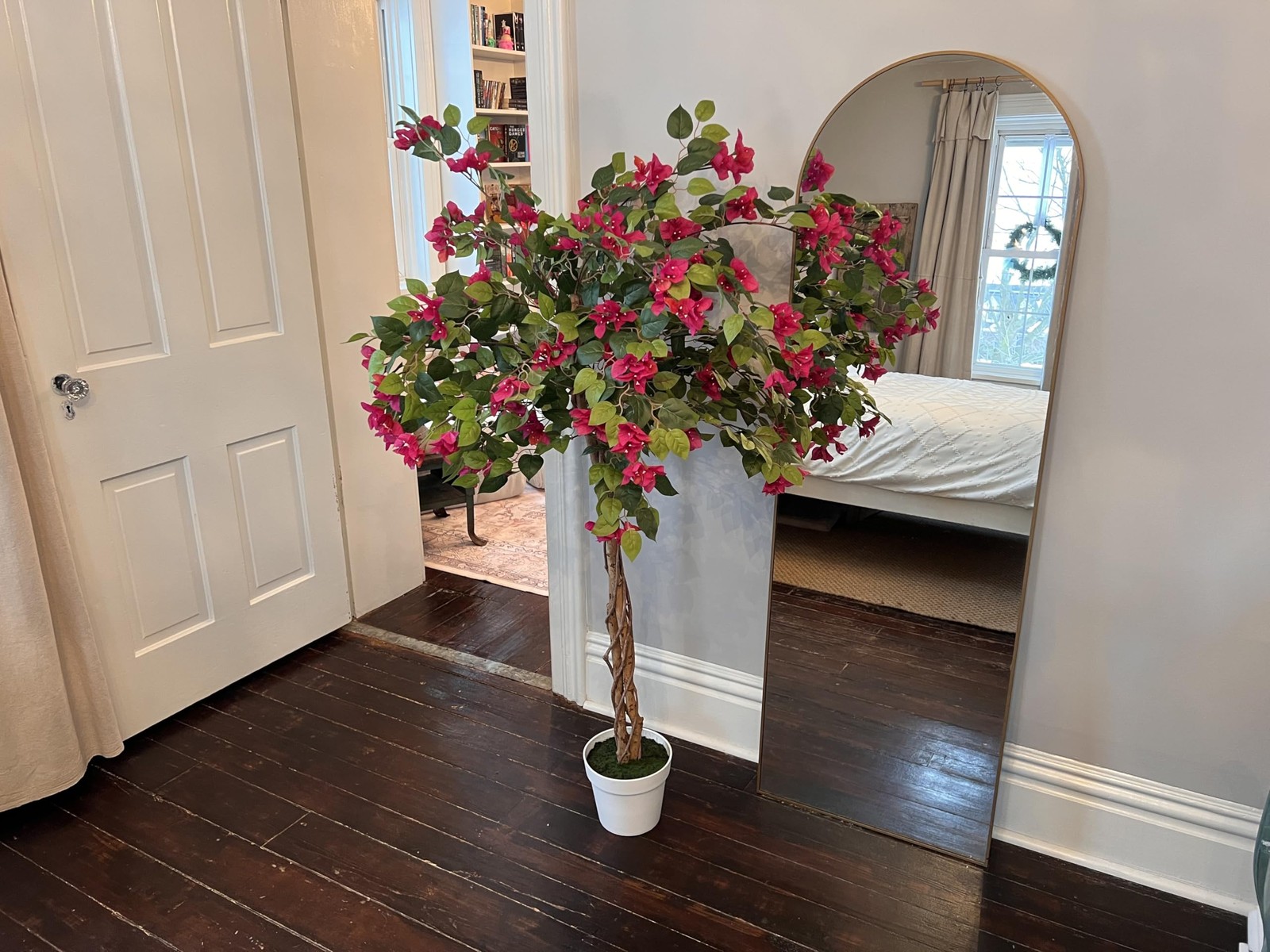 5 ft Artificial Bougainvillea Tree, Tall Potted Artificial Plants Indoor, Fau…