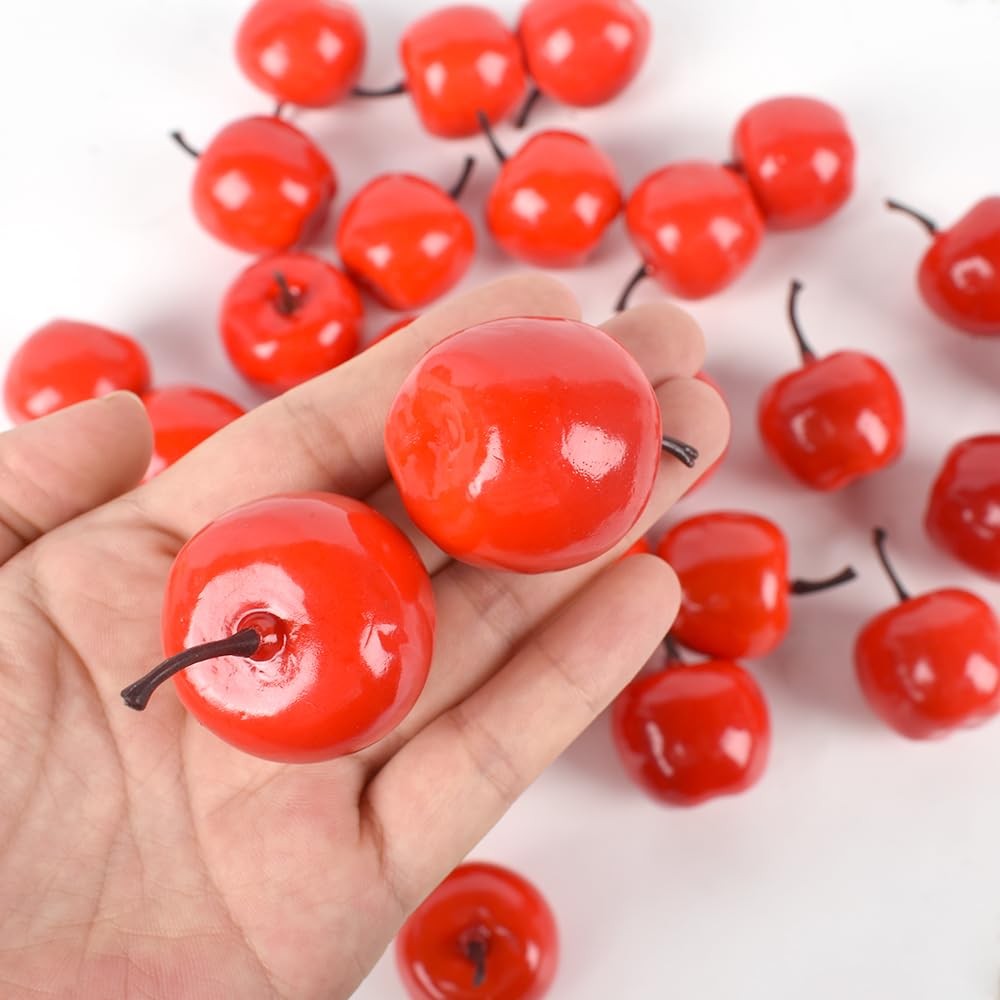 20PCS Artificial Mini Apples Small Fake Apple Fruit Home Kitchen Party Decor,…