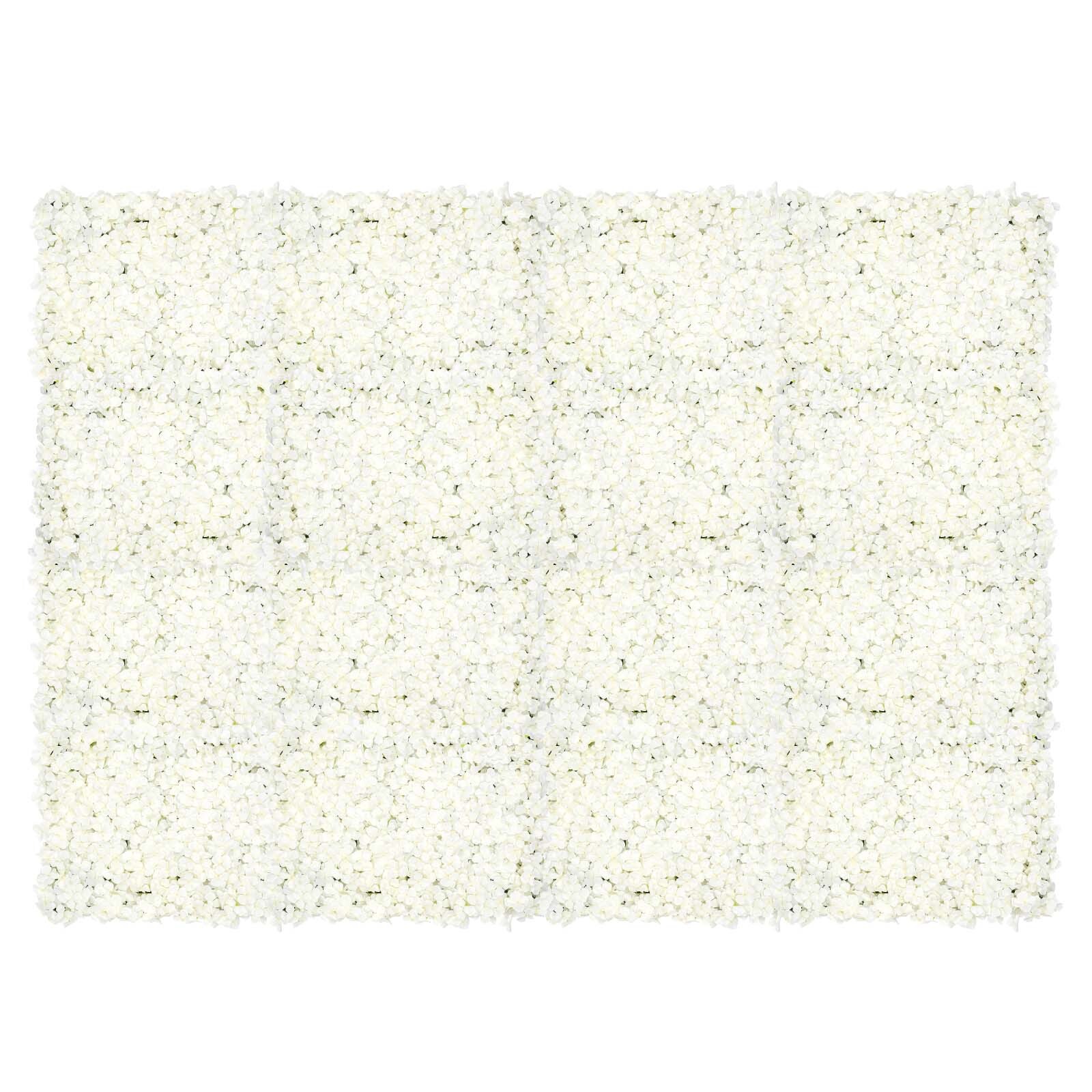 20PC Artificial White Flower Wall Panel Floral Backdrop Wedding Party Home Decor