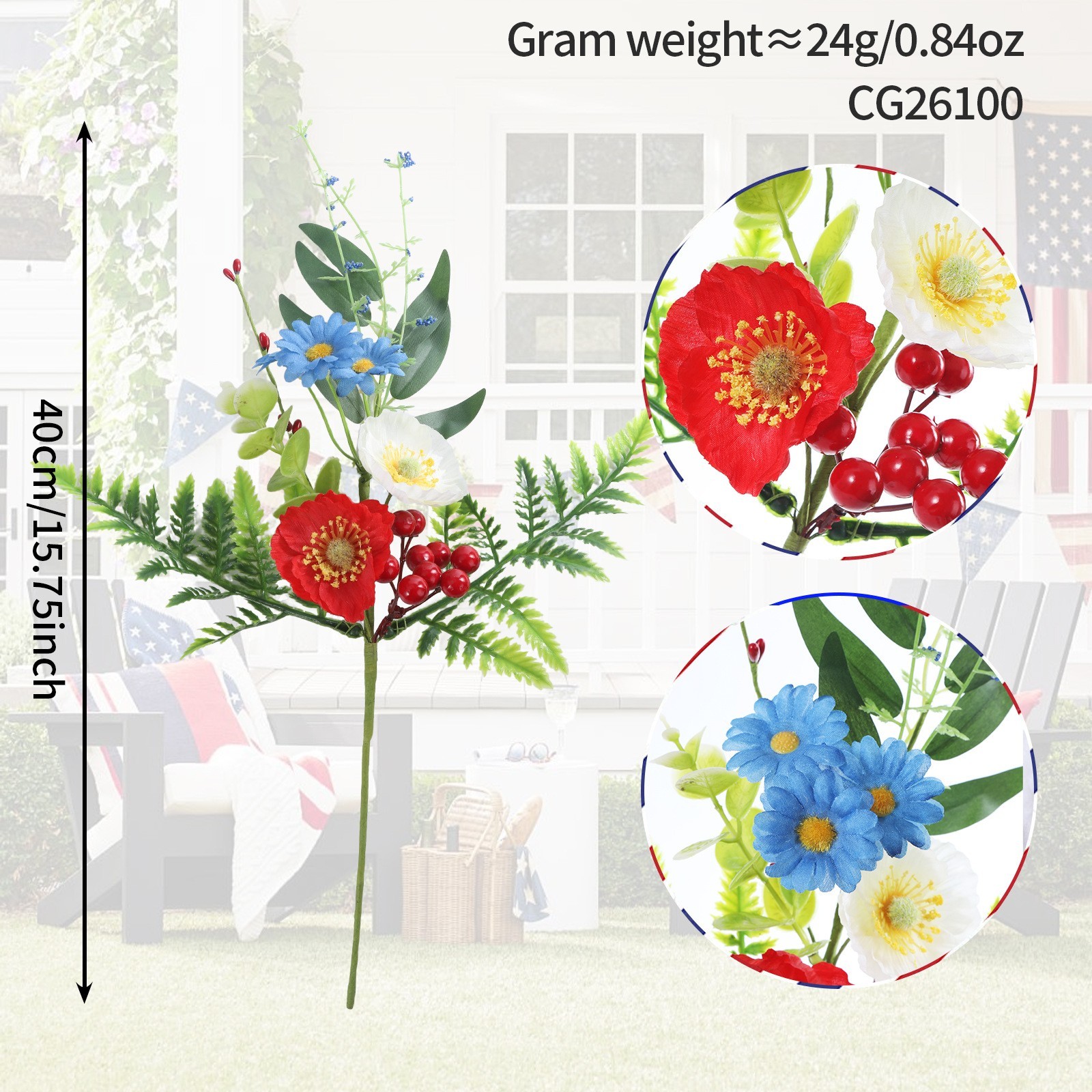 Silk Floral Stems Wedding Centerpieces Lifelike Petals Flexible Plastic Wires