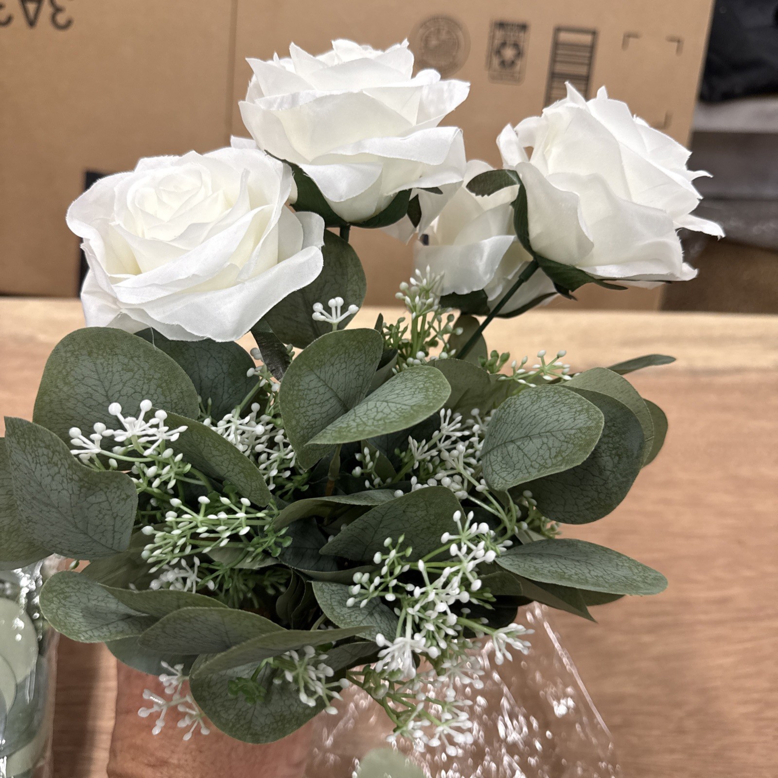 White Roses Floral Arrangement Set Of Two