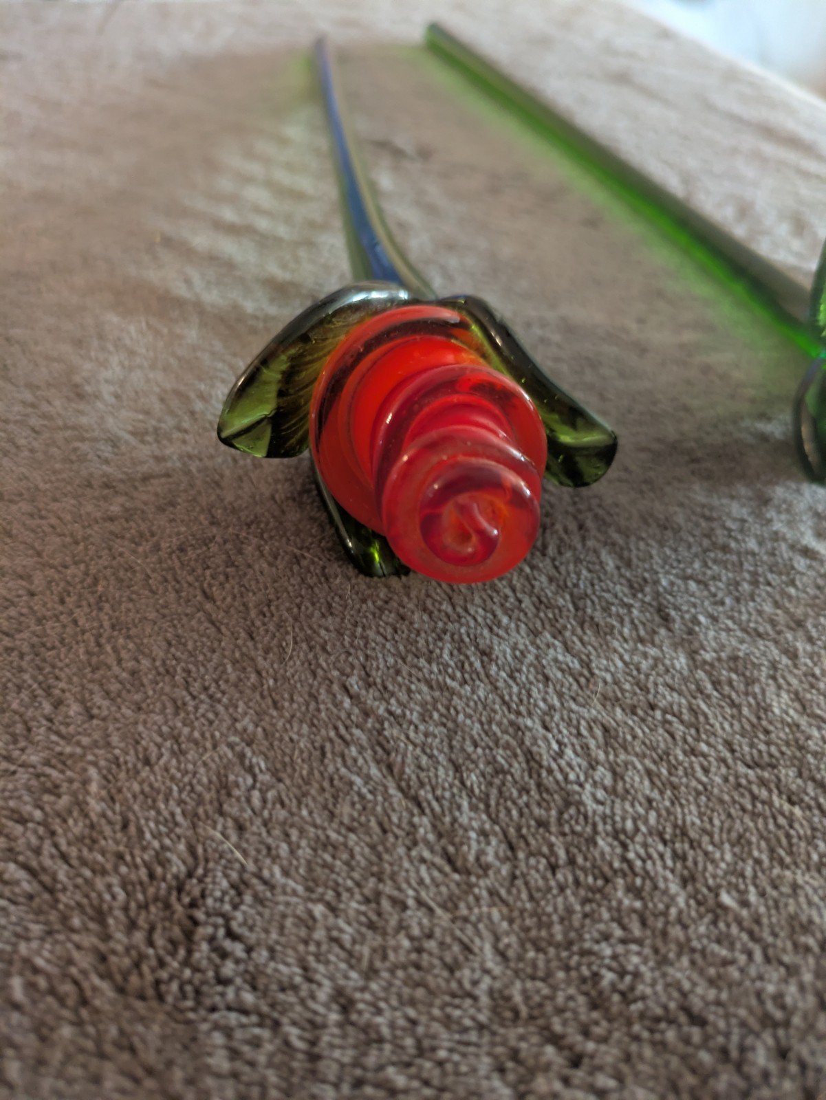 Handblown Glass Rose & Tulip – 12″ Stems