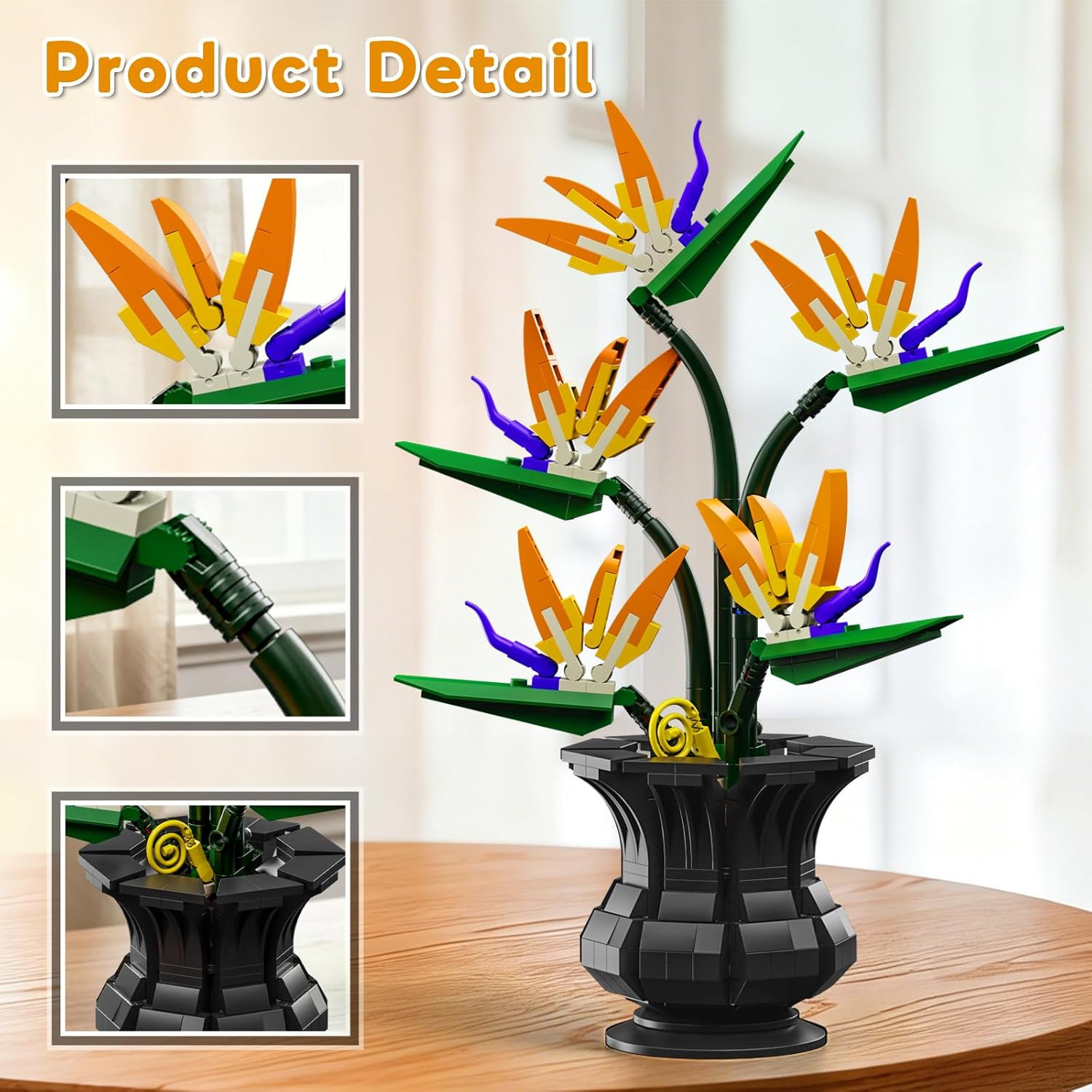Botanical Flower Building Kit 901PCS for Adults Kids 8+ DIY Potted Bonsai Buildi