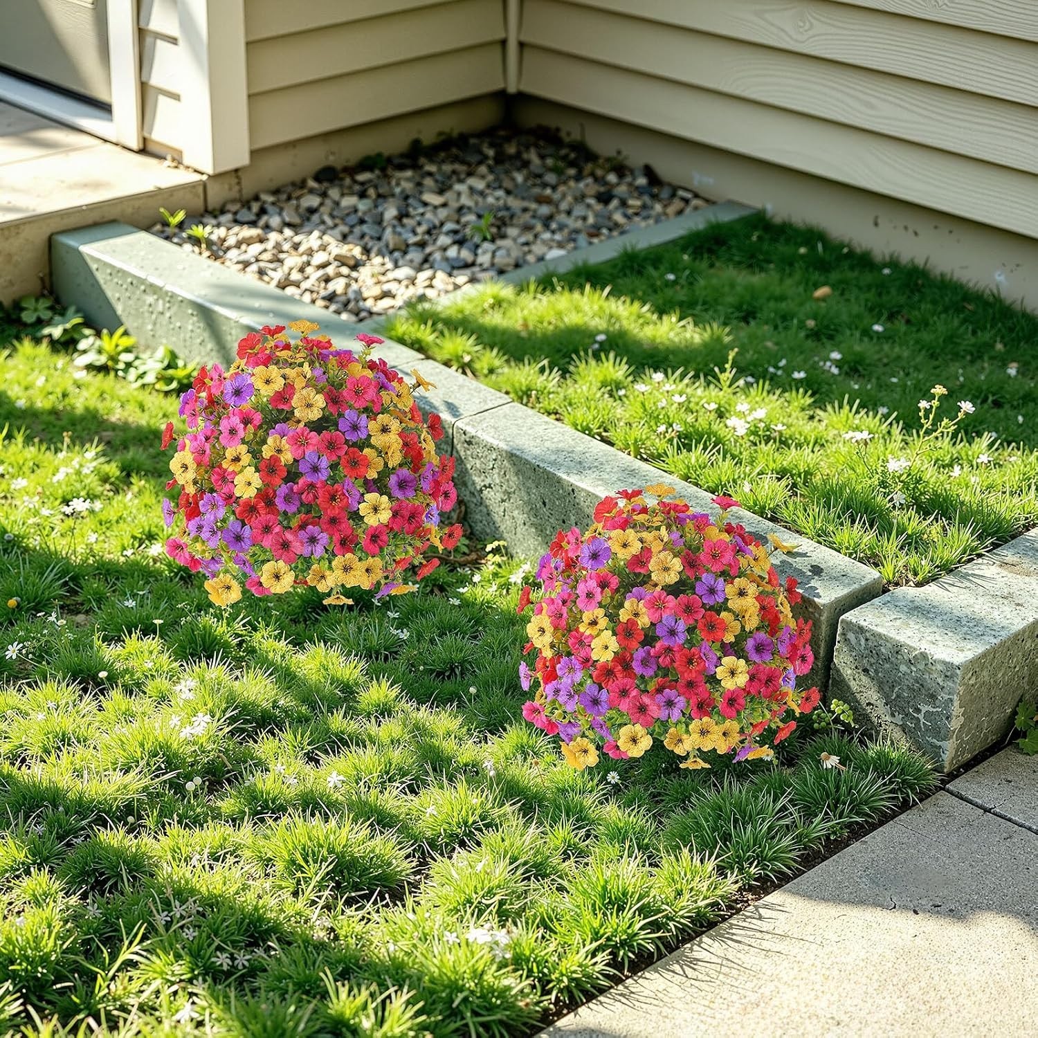 Lightweight 20 Inch Artificial Topiary Ball Flowers UV Resistant for All Seasons