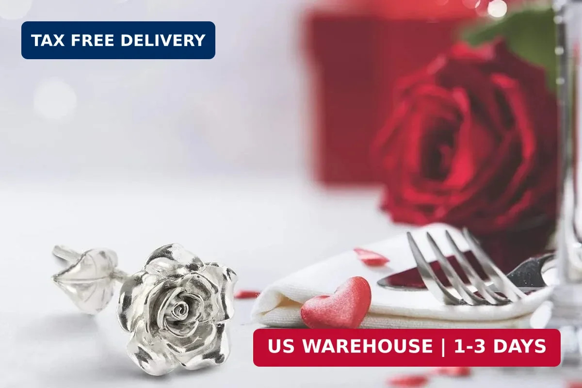 Tin Rose 10th Anniversary Gift for Wife, Solid Cast Aluminum Everlasting Rose