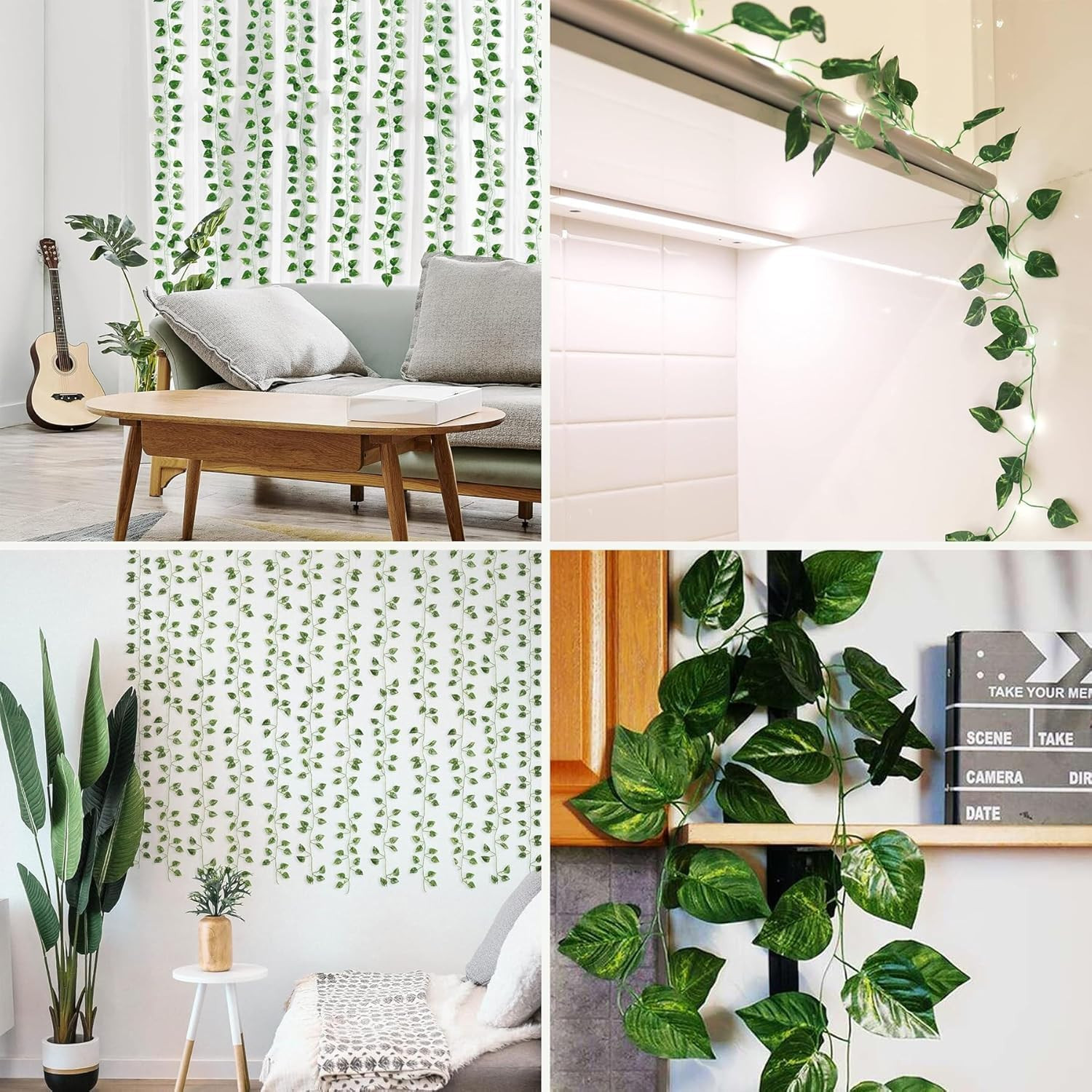 12 Pack Fake Vines for Room Decor Artificial Ivy Greenery Garland Hanging Plants