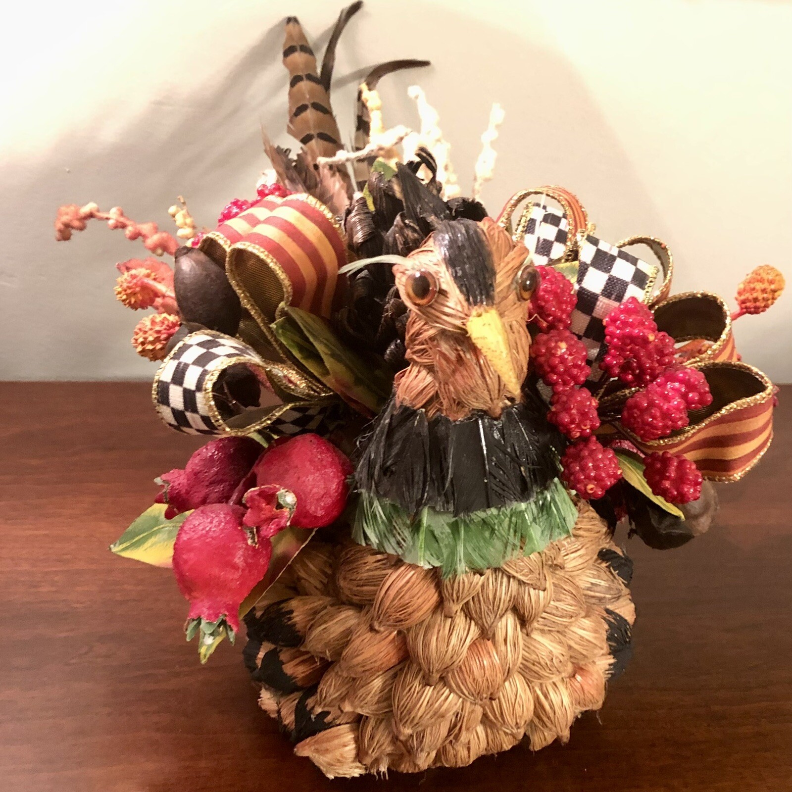 Mackenzie Childs-Bittersweet Pheasant-Centerpiece-Retired-Rare