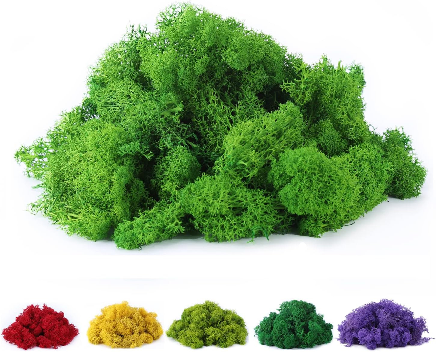 Fake Moss Preserved Reindeer Moss 3.5 OZ for Potted Plants, Arts and Crafts, Ter
