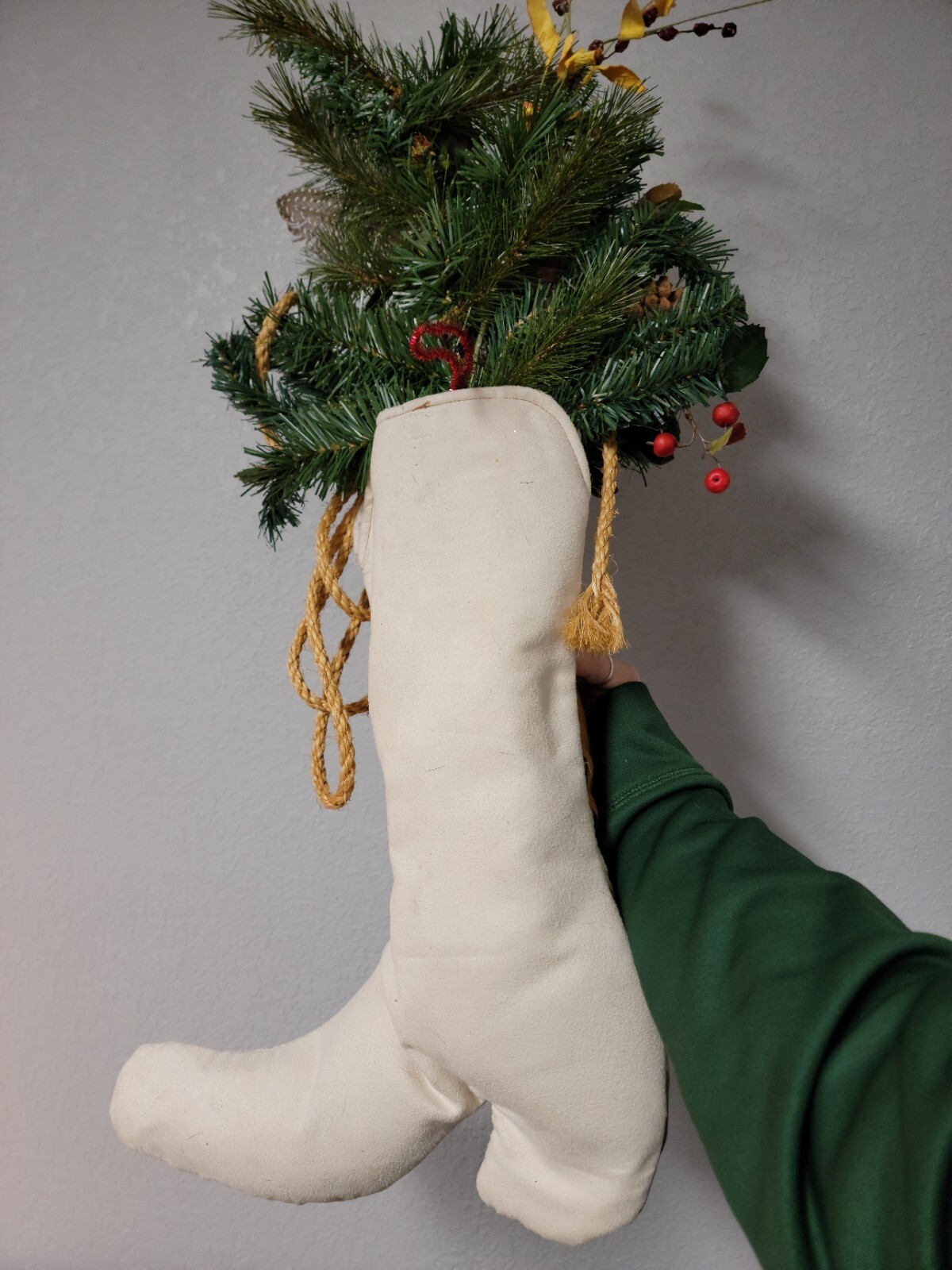 Western Cowboy Boot Christmas Tree Pine Tree Santa Holiday Arrangement Farmhouse