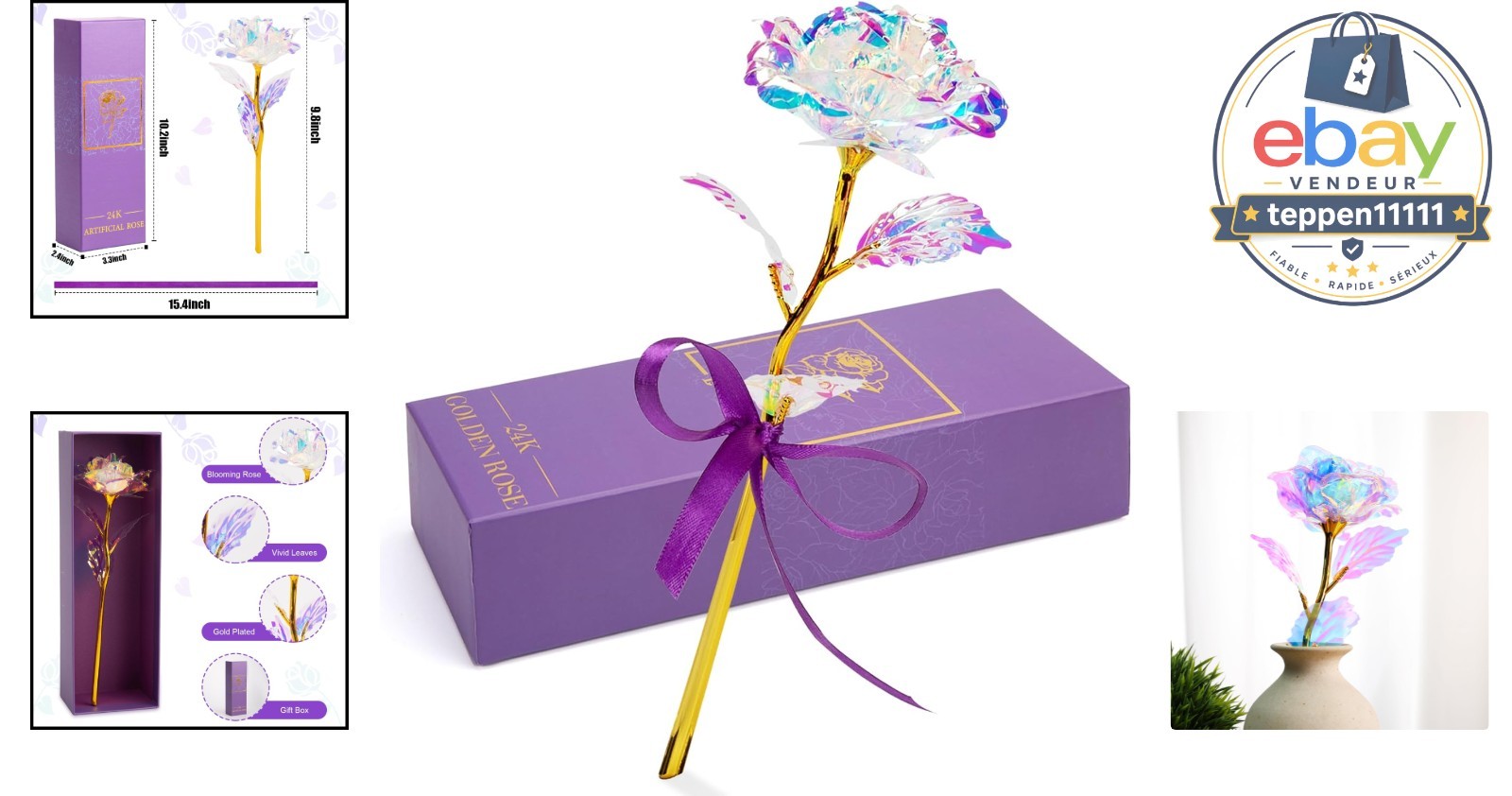 Galaxy Rose Flower Gift for Mother’s Day Birthday Anniversary Wedding