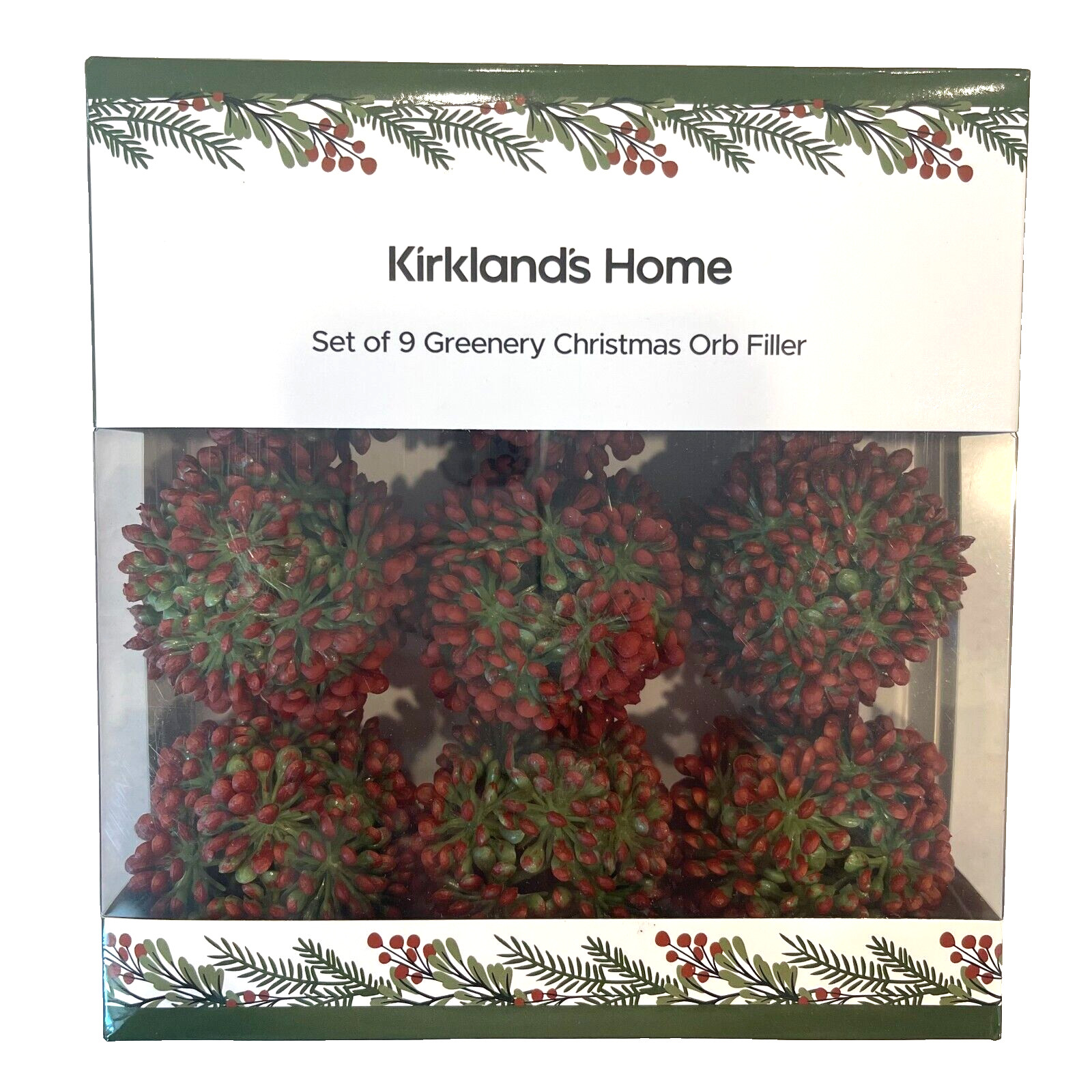 NEW Kirkland’s Home Set of 9 CHRISTMAS ORB FILLER 2.5″ Red & Green Retail $14.99