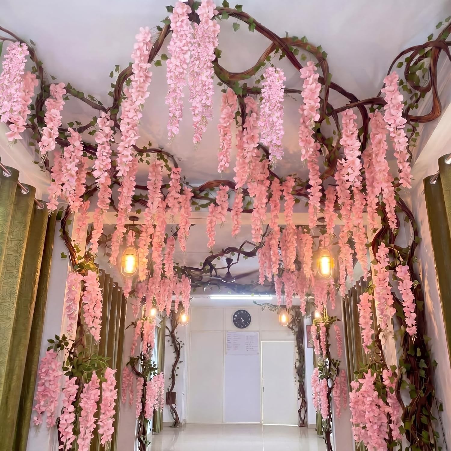 DIY Wisteria Tree Hanging 3D Paper Blossoms for Home Classroom