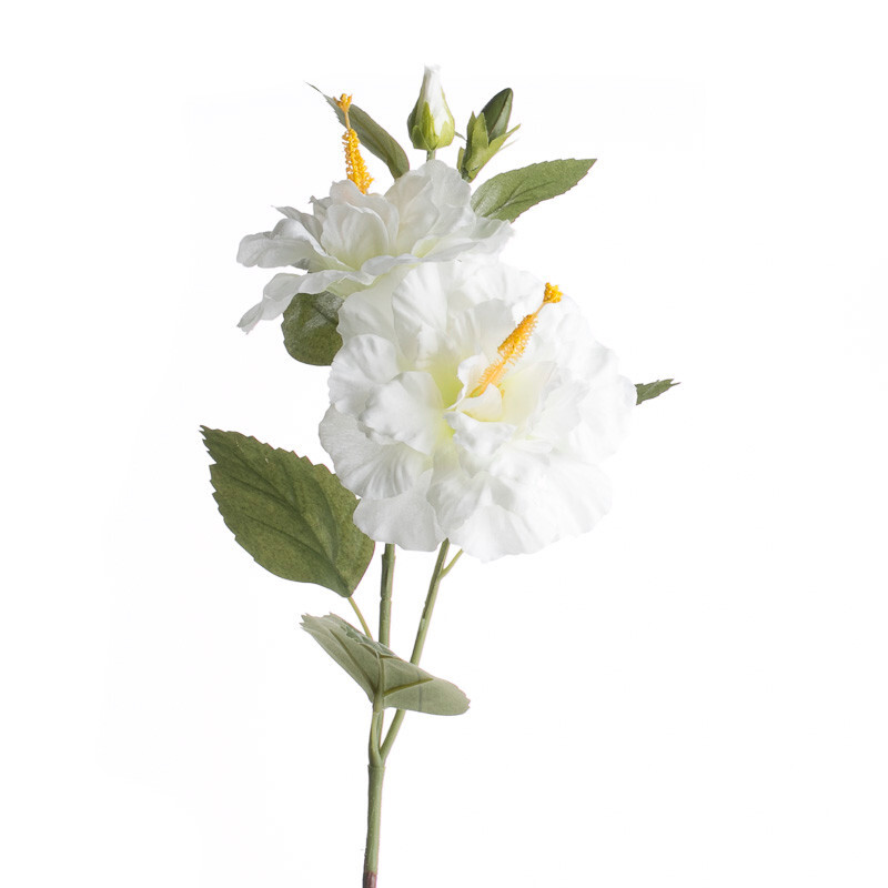 Set of 2 Delicate White Artificial Hibiscus26″ Floral Sprays