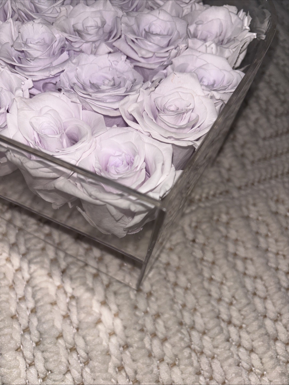 ROSE FOREVER OF NEW YORK~ Soft Violet 15 and a heart shaped clear box with lid