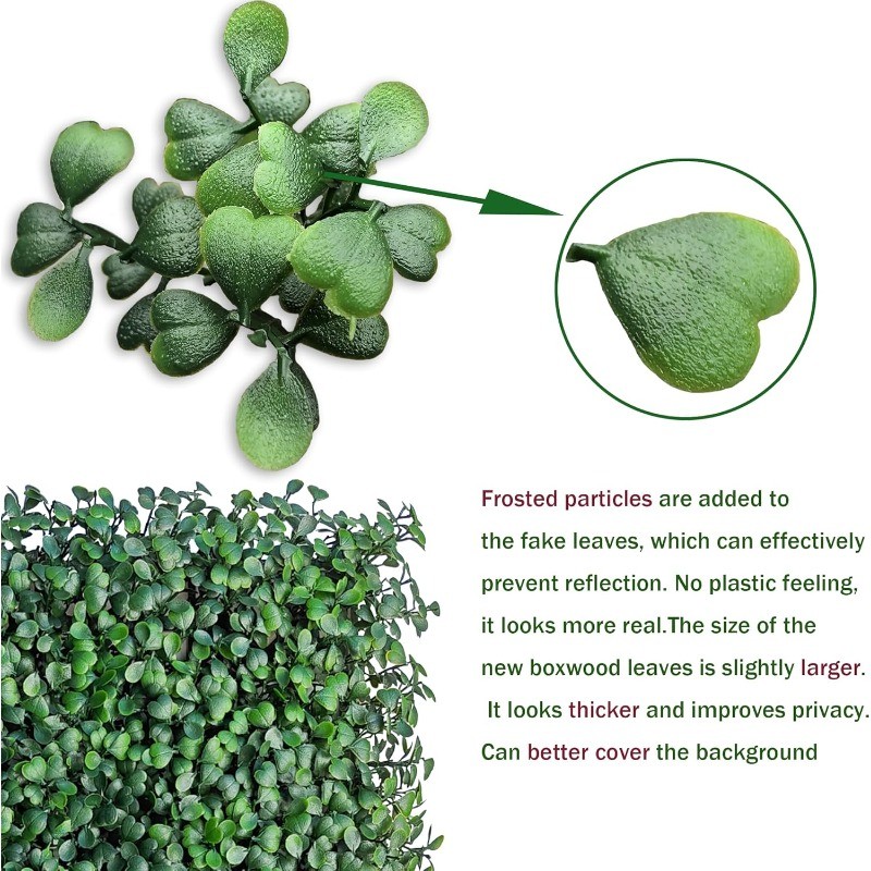 [Indoor Outdoor Decor] 10pcs Artificial Boxwood Hedge Wall Panels: 10 X 10In