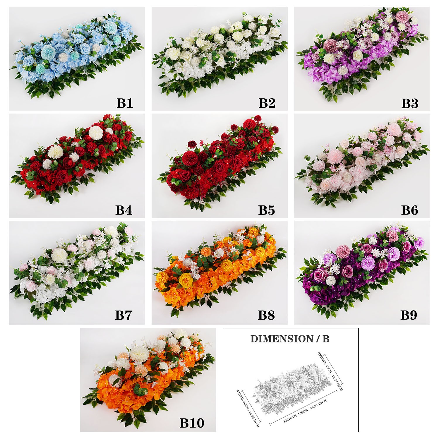 100cm Wedding Flower Row Silk Peony Rose Arch Backdrop DIY Party Decor…..
