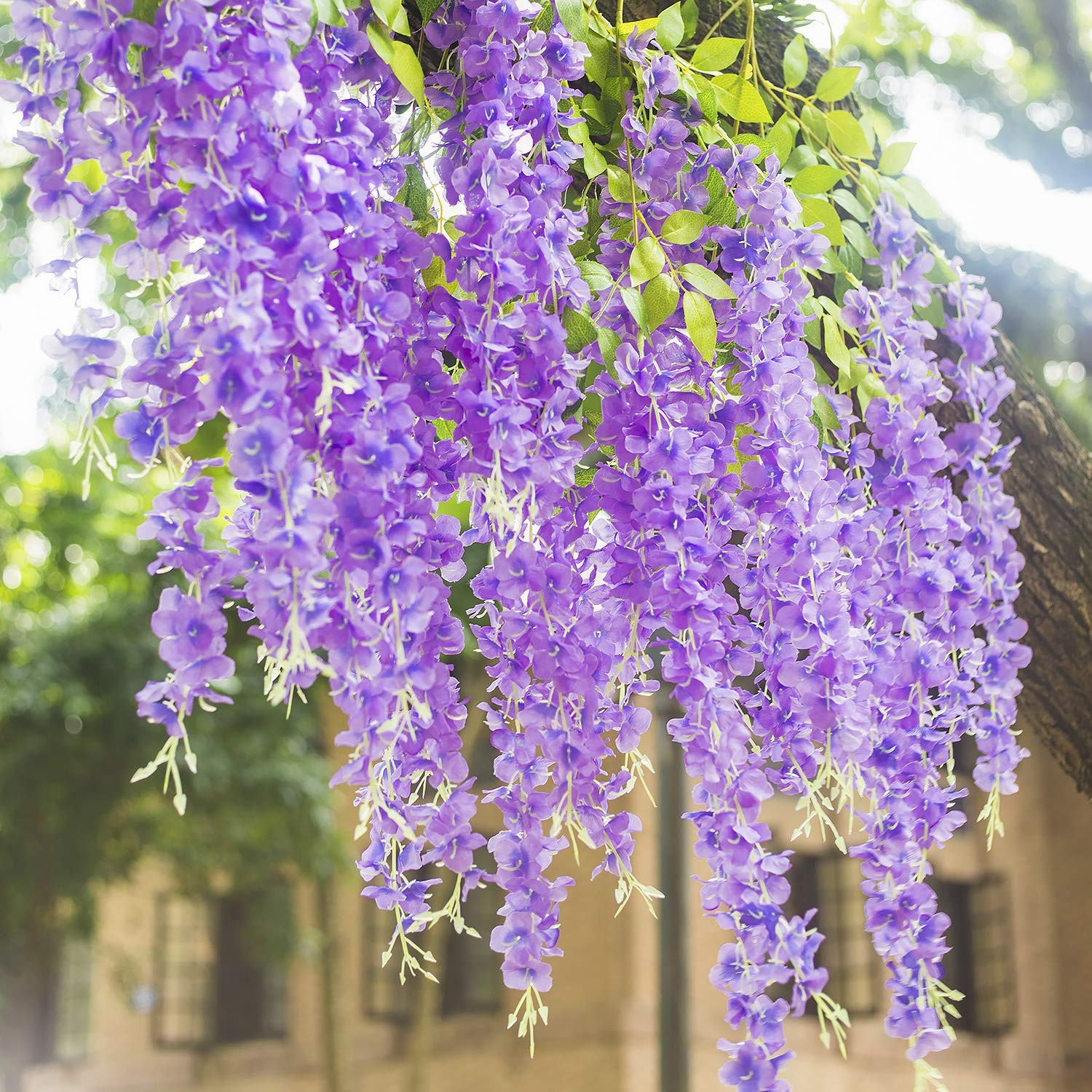 (36 Branches 12 Pack /45 inch /3.7ft Wisteria Hanging Artificial Flowers Fake…